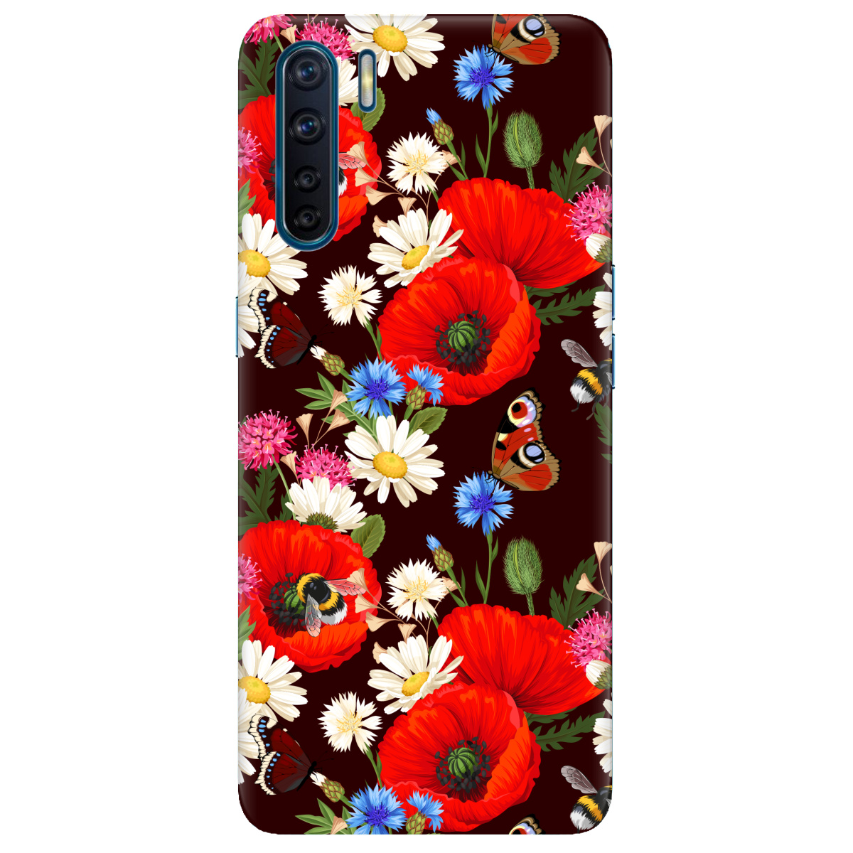 Чехол для Oppo Reno 3 Лугові квіти - фото 1 - Чехлы для телефонов
