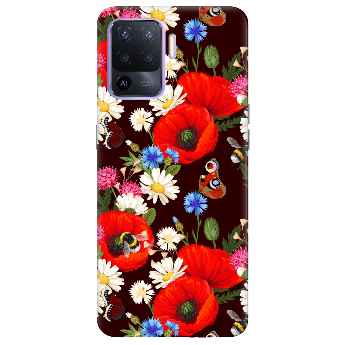 Чехол для Oppo Reno 5 Lite Лугові квіти - фото 1 - Чехлы для телефонов