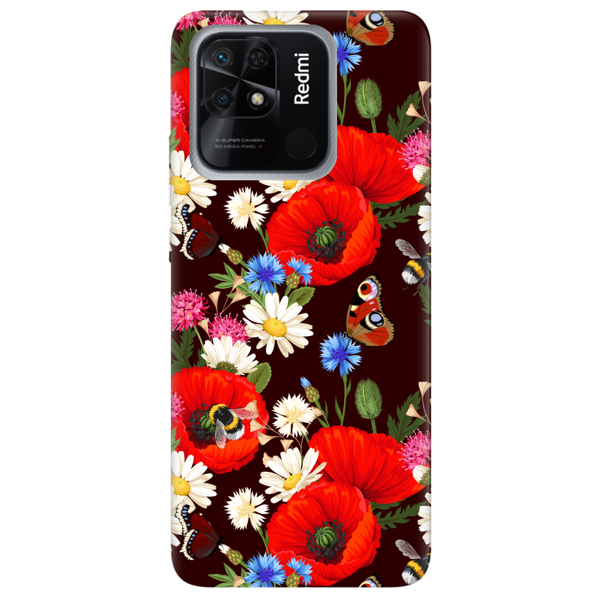 Чохол для Xiaomi Redmi 10C Лугові квіти - фото 1 - Чохли для телефонів