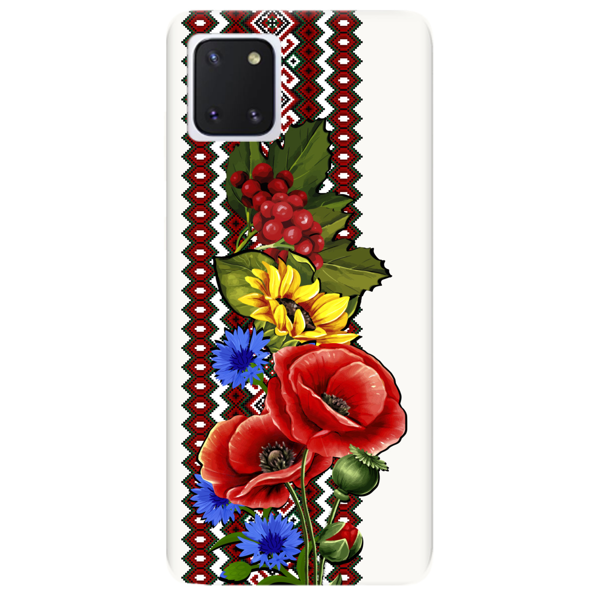 Чохол для Samsung Galaxy Note 10 Lite Білий матовий soft touch Ukraine ornament - фото 1 Чохол для Samsung Galaxy Note 10 Lite Білий матовий soft touch Ukraine ornament - фото 1 - Чохли для телефонів