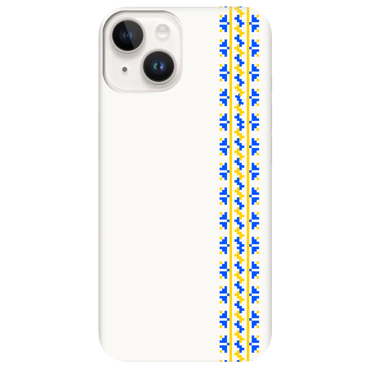 Чохол для Apple iPhone 14 Білий матовий soft touch Embroidery - фото 1 - Чохли для телефонів