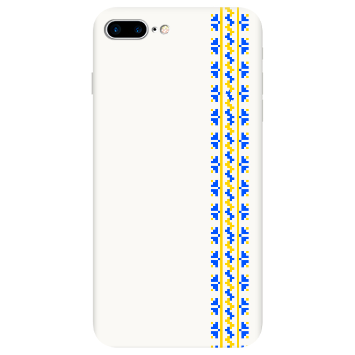 Чехол для Apple iPhone 7 Plus белый матовый soft touch Embroidery - фото 1 - Чехлы для телефонов