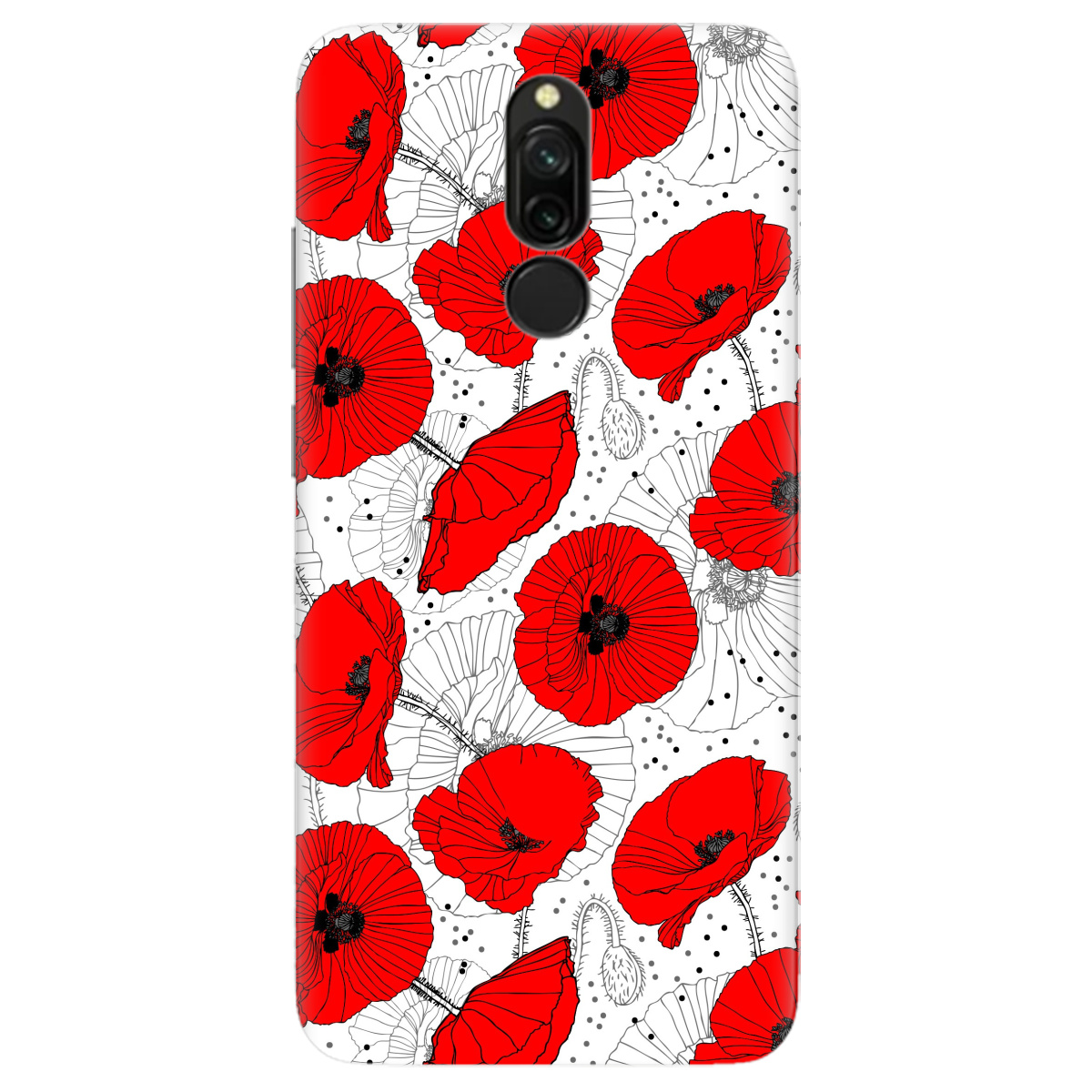 Чехол для Xiaomi Redmi 8 Red flower - фото 1 - Чехлы для телефонов