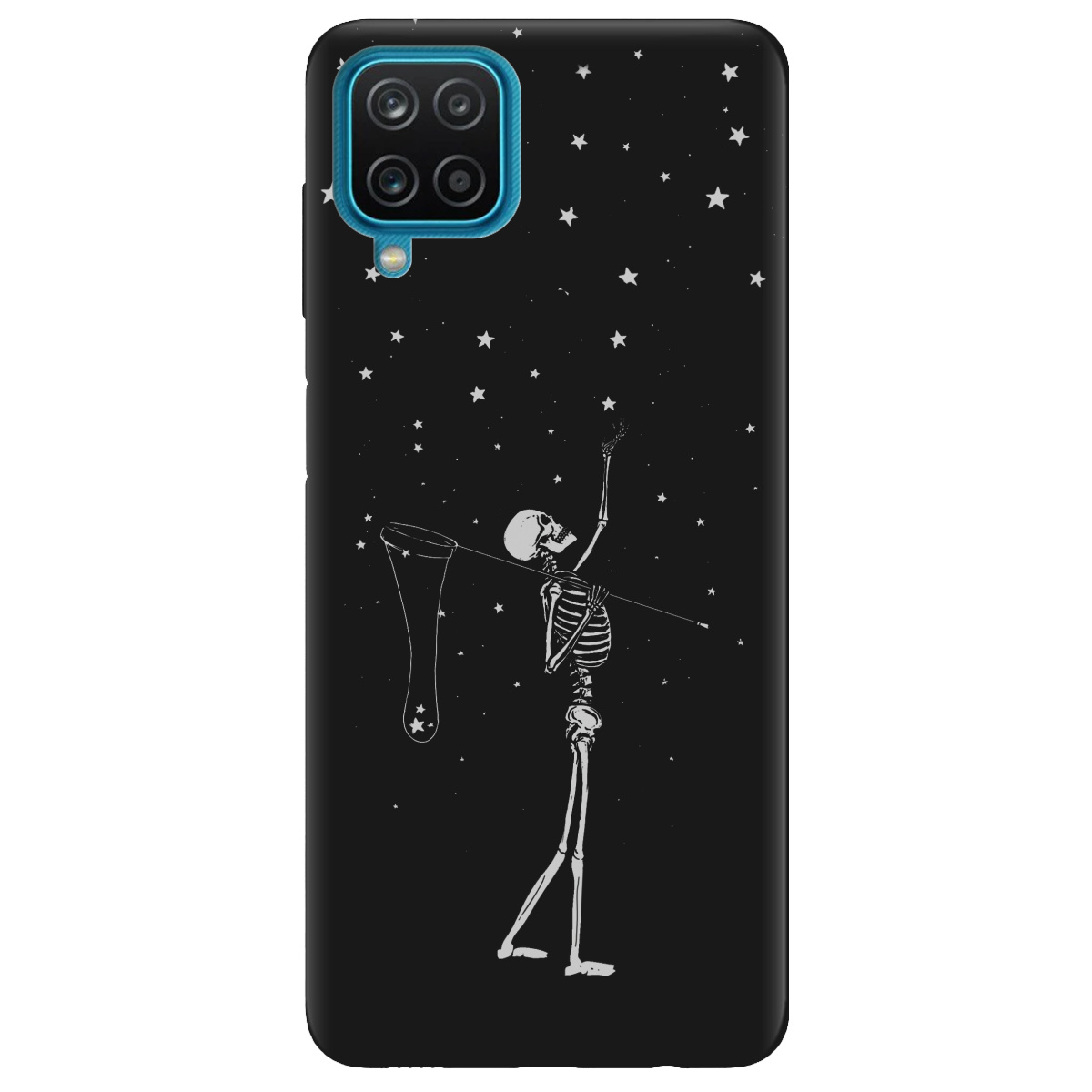 Чехол для Samsung Galaxy M12 черный матовый soft touch Stars night - фото 1 - Чехлы для телефонов