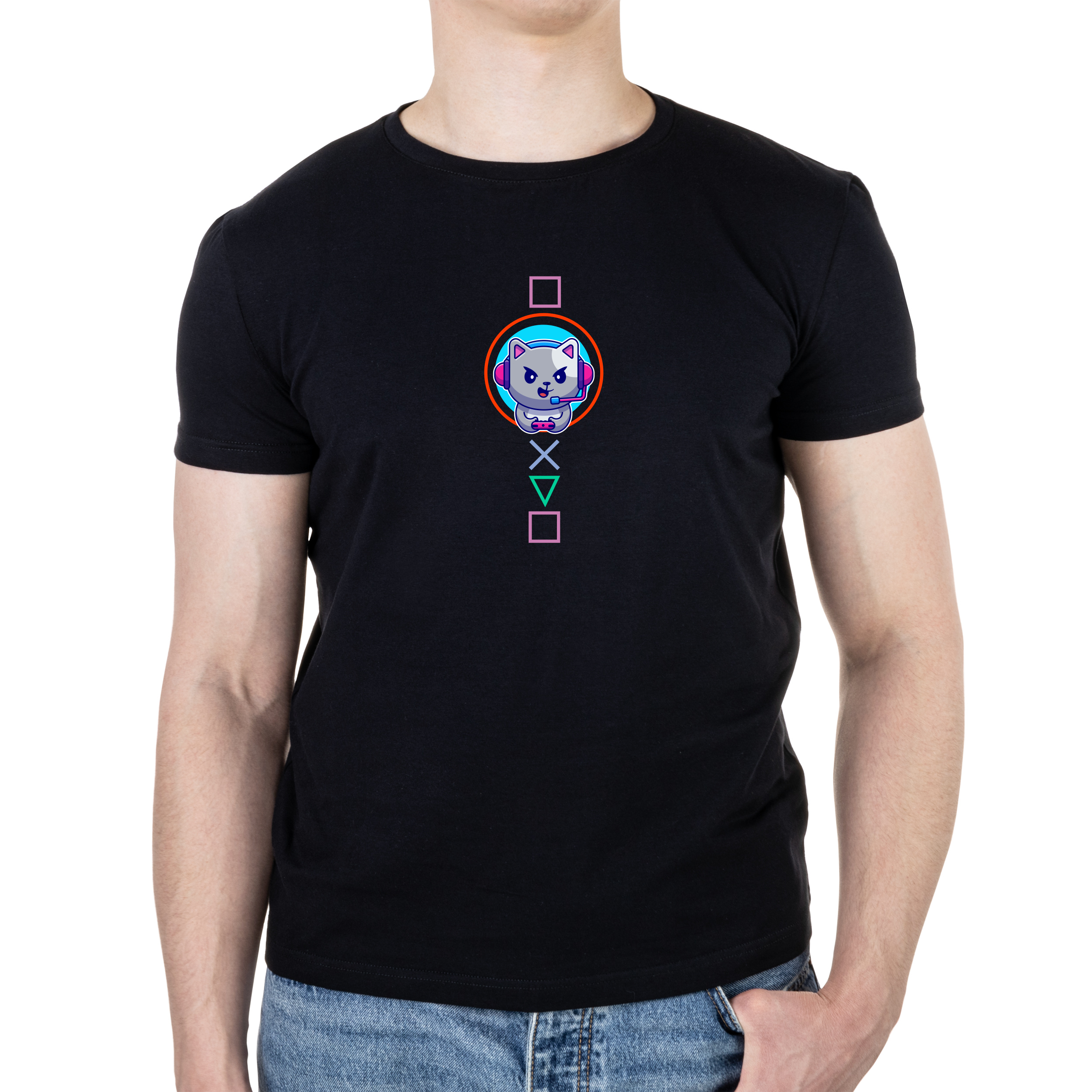 Футболка чоловіча чорна бавовна/еластан А4 розміру Secret Message S - фото 1 - Футболки