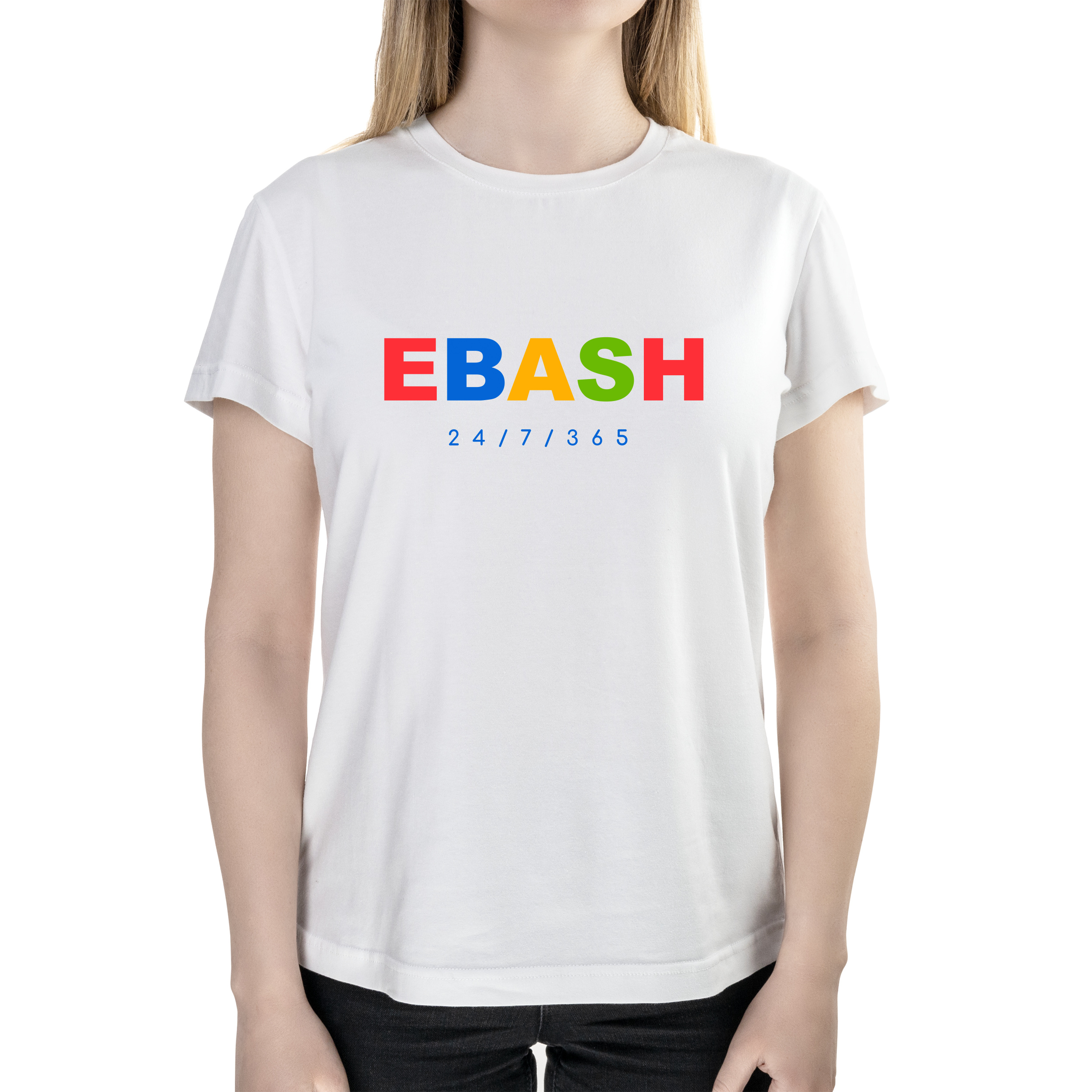 Футболка женская полуприталённая белая хлопок/эластан А4 размера 24/7 L - фото 1 - Футболки