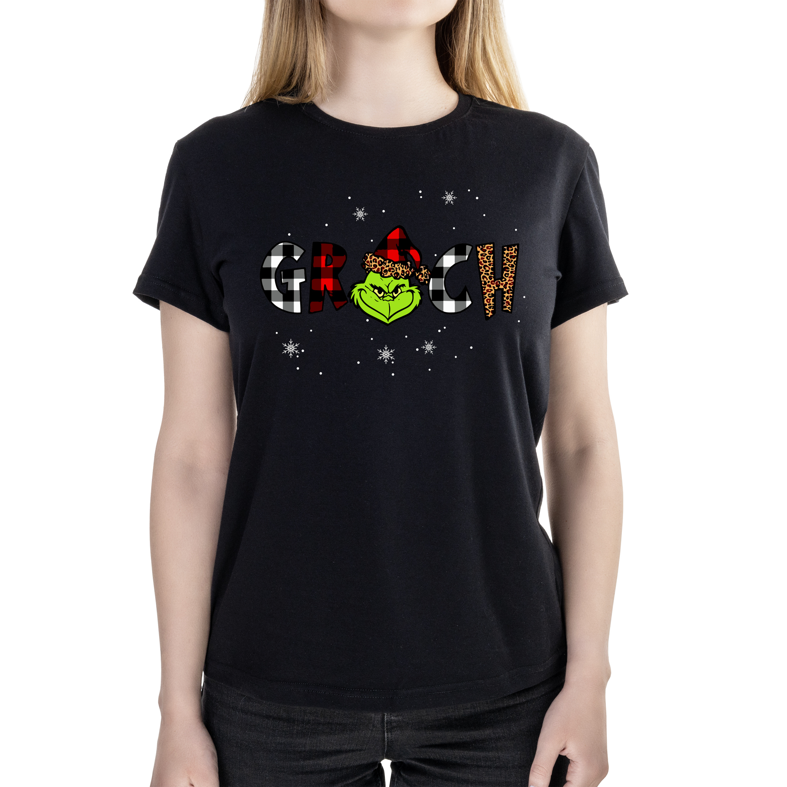 Футболка женская полуприталённая черная хлопок/эластан А4 размера Grinch XS - фото 1 - Футболки