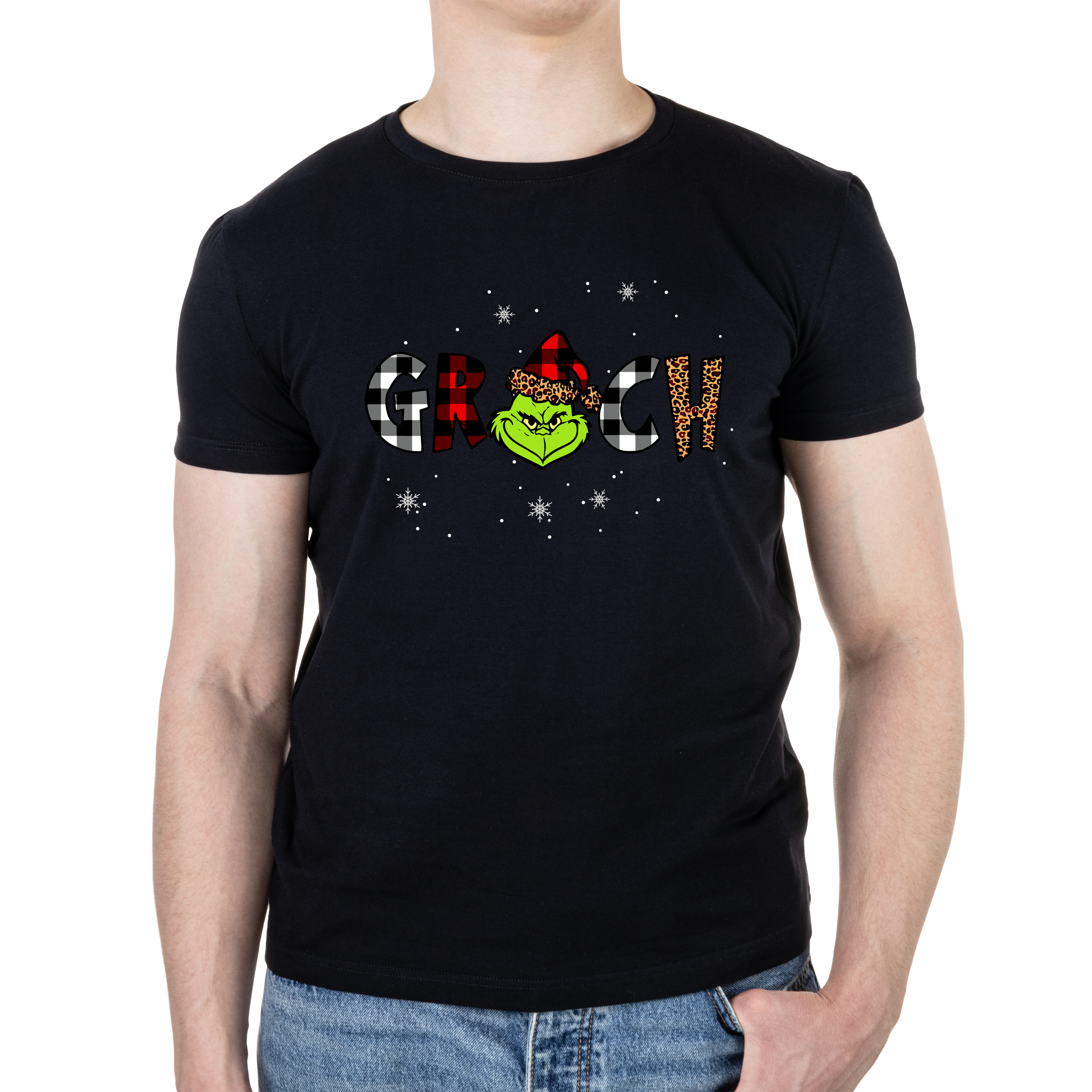 Футболка мужская черная хлопок/эластан А4 размера Grinch XXL - фото 1 - Футболки