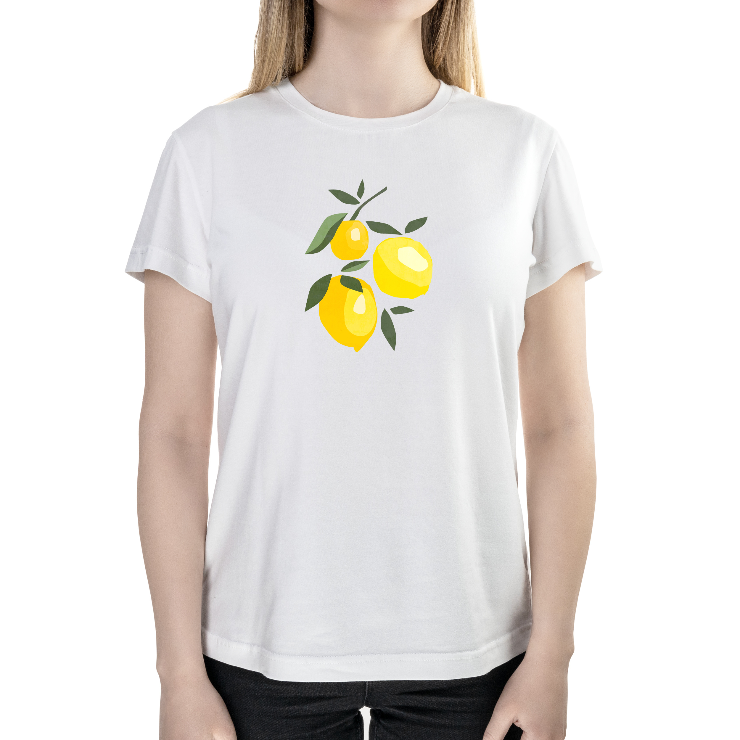 Футболка женская полуприталённая белая хлопок/эластан А4 размера Lemons XXXL - фото 1 Футболка женская полуприталённая белая хлопок/эластан А4 размера Lemons XXXL - фото 1 - Футболки
