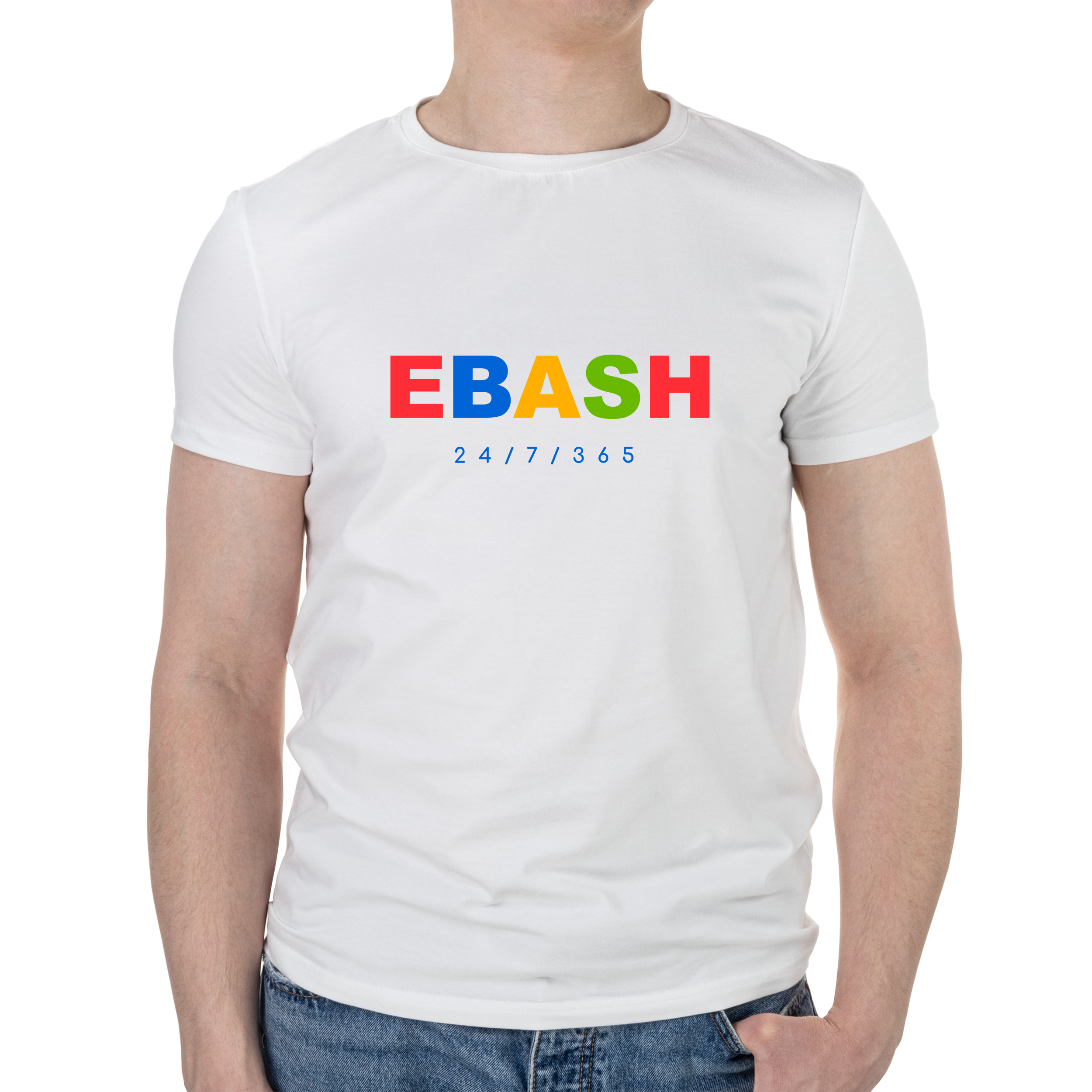 Футболка чоловіча біла бавовна/еластан А4 розміру 24/7 XXXL - фото 1 - Футболки