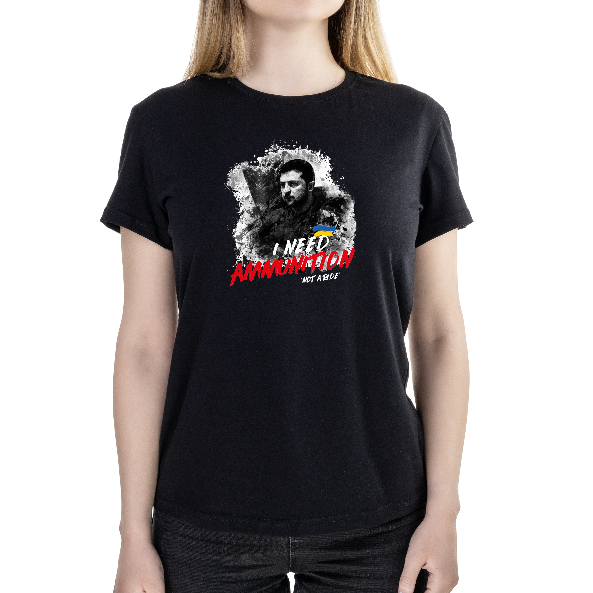 Футболка женская полуприталённая черная хлопок/эластан А4 размера Not a ride’ M - фото 1 - Футболки