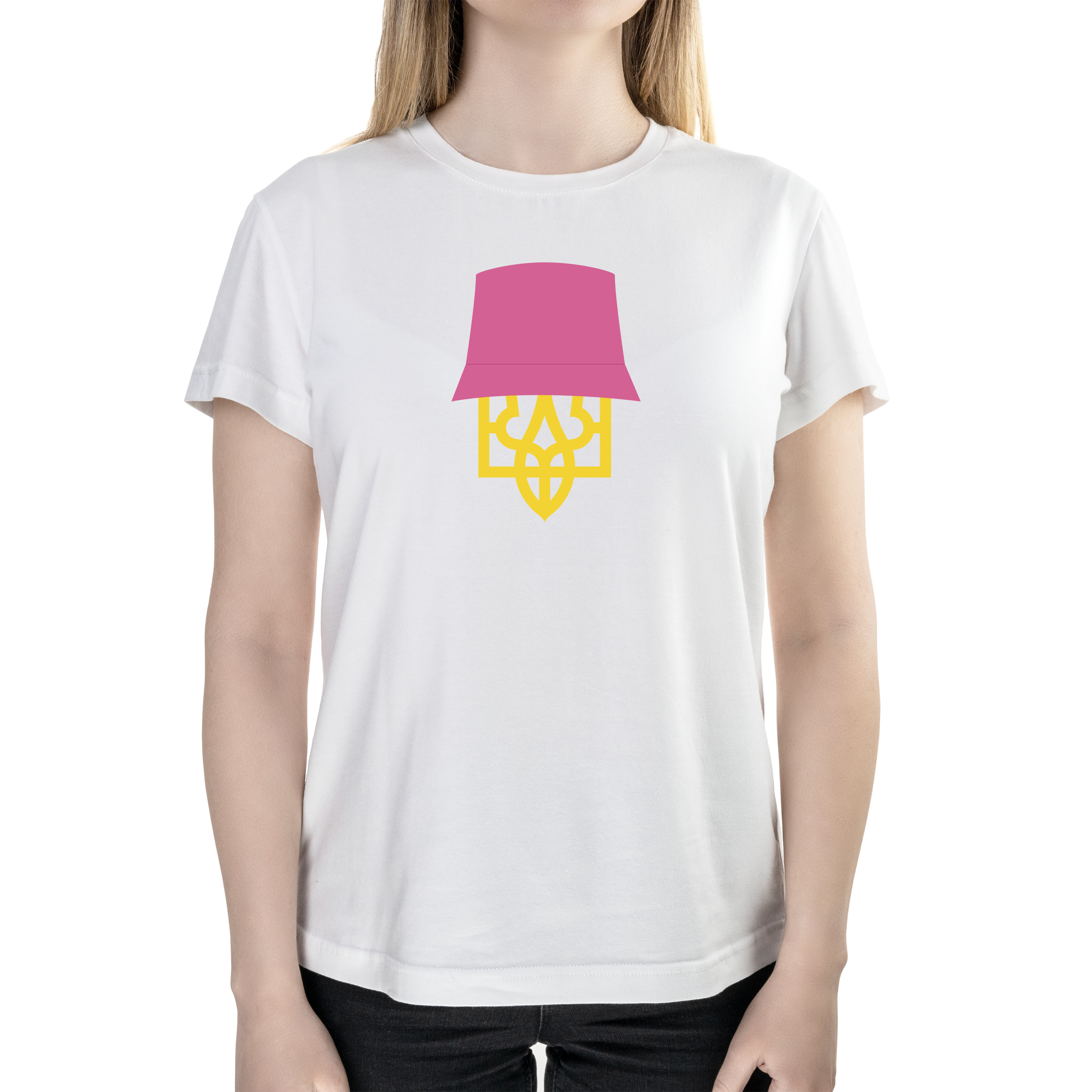 Футболка женская полуприталённая белая хлопок/эластан А4 размера Kalush Orchestra XXXL - фото 1 - Футболки