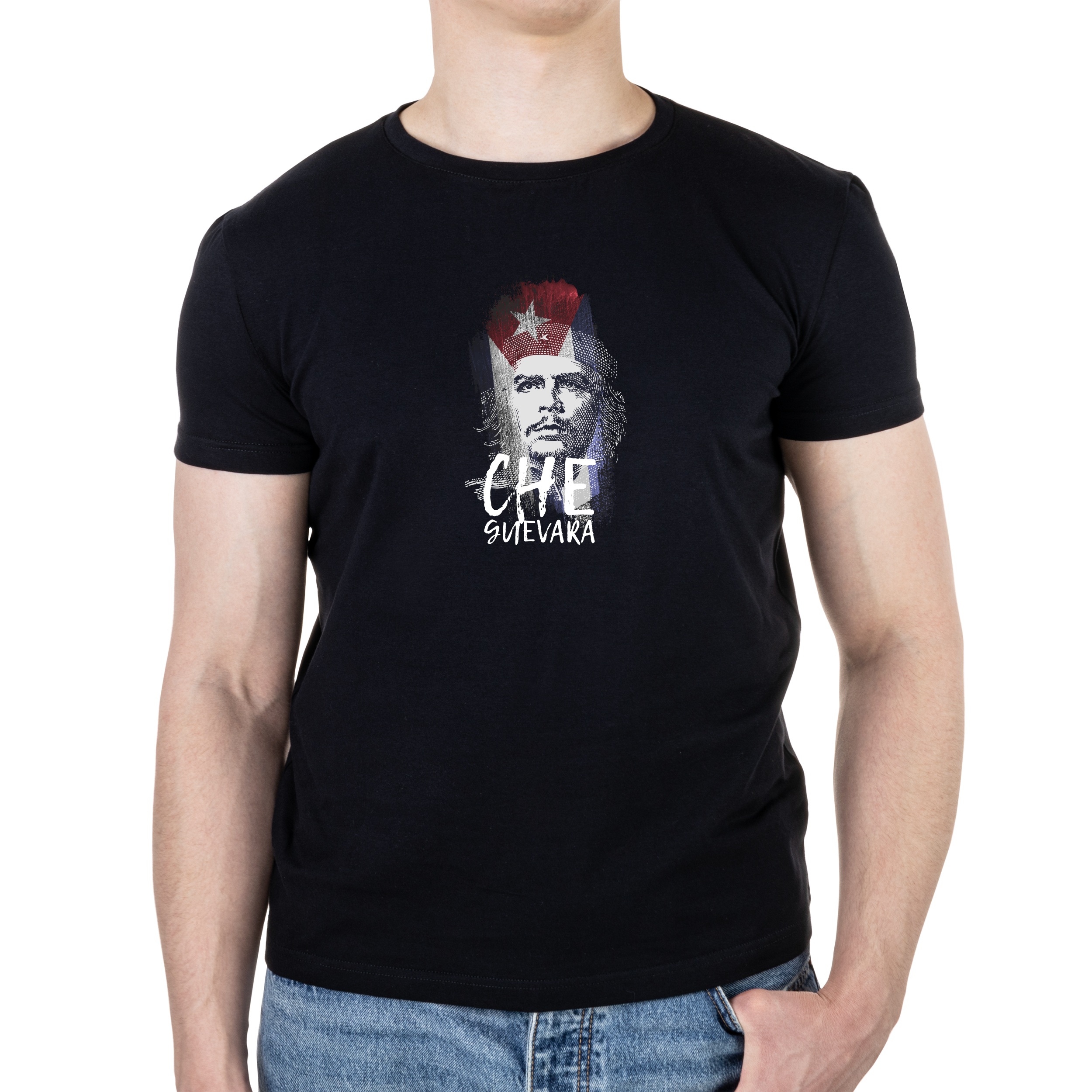 Футболка мужская черная хлопок/эластан А4 размера Che Guevara Black M - фото 1 - Футболки