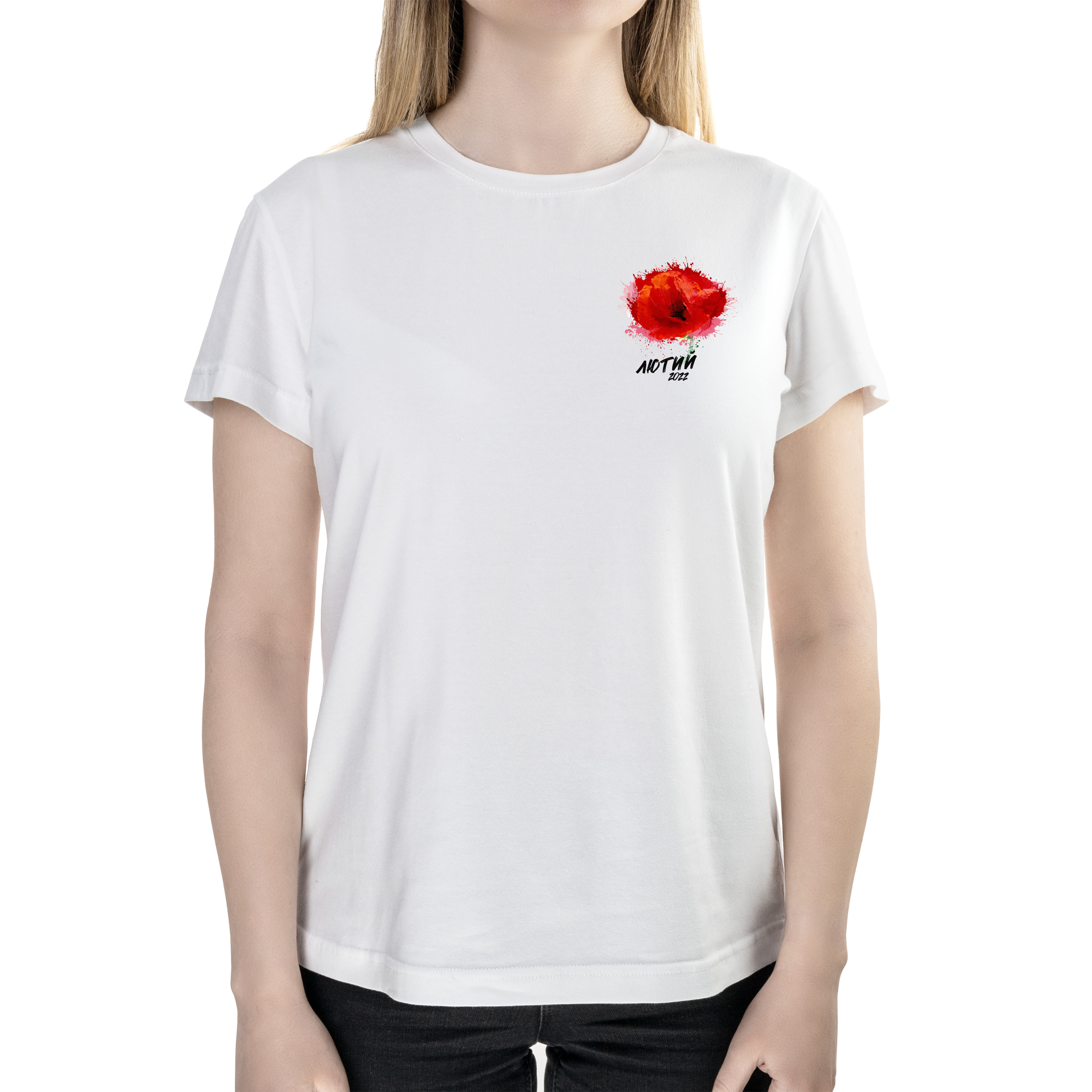 Футболка женская полуприталённая белая хлопок/эластан А4 размера Лютий XS - фото 1 - Футболки
