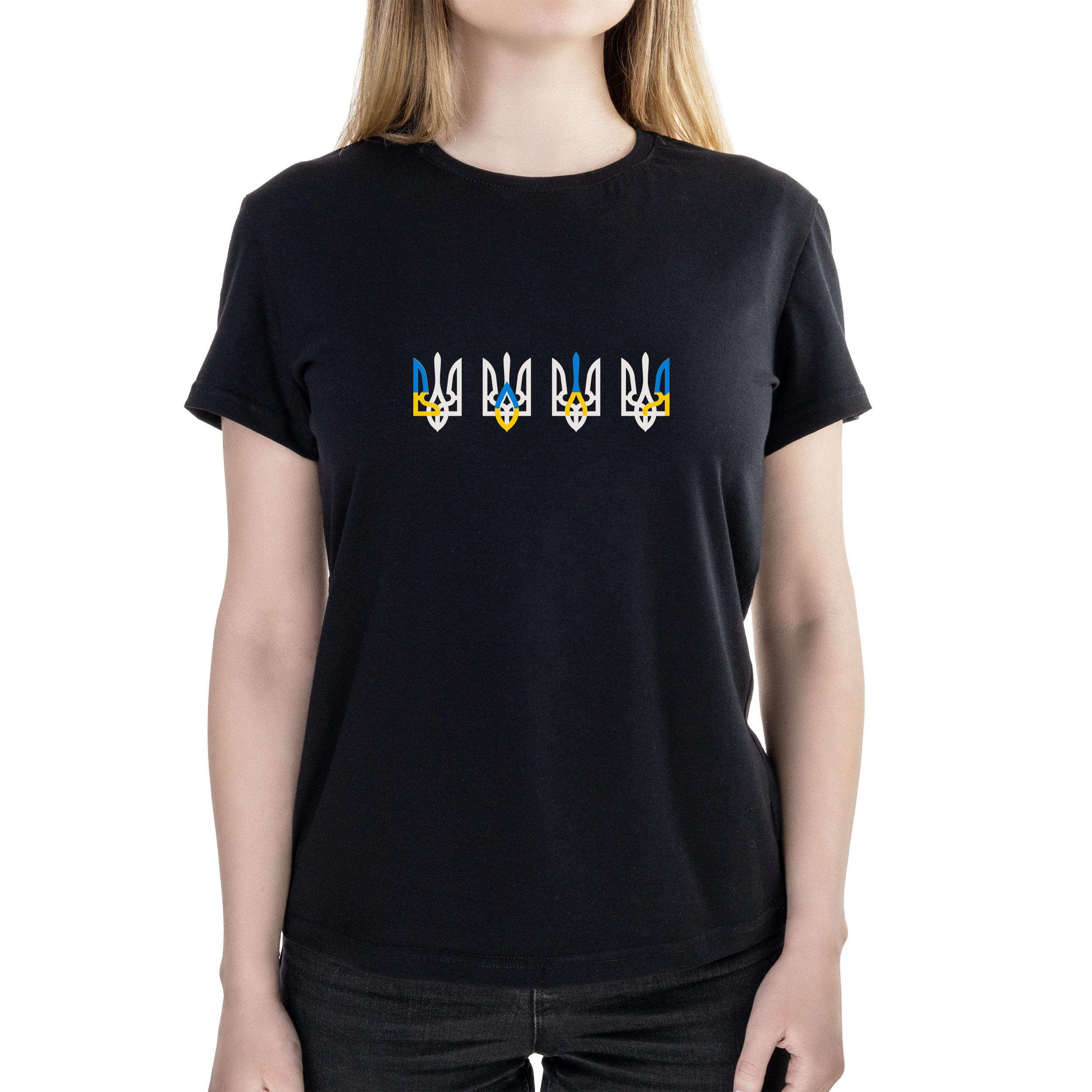 Футболка жіноча напівприталена чорна бавовна / еластан А4 розміру Воля XXL - фото 1 - Футболки