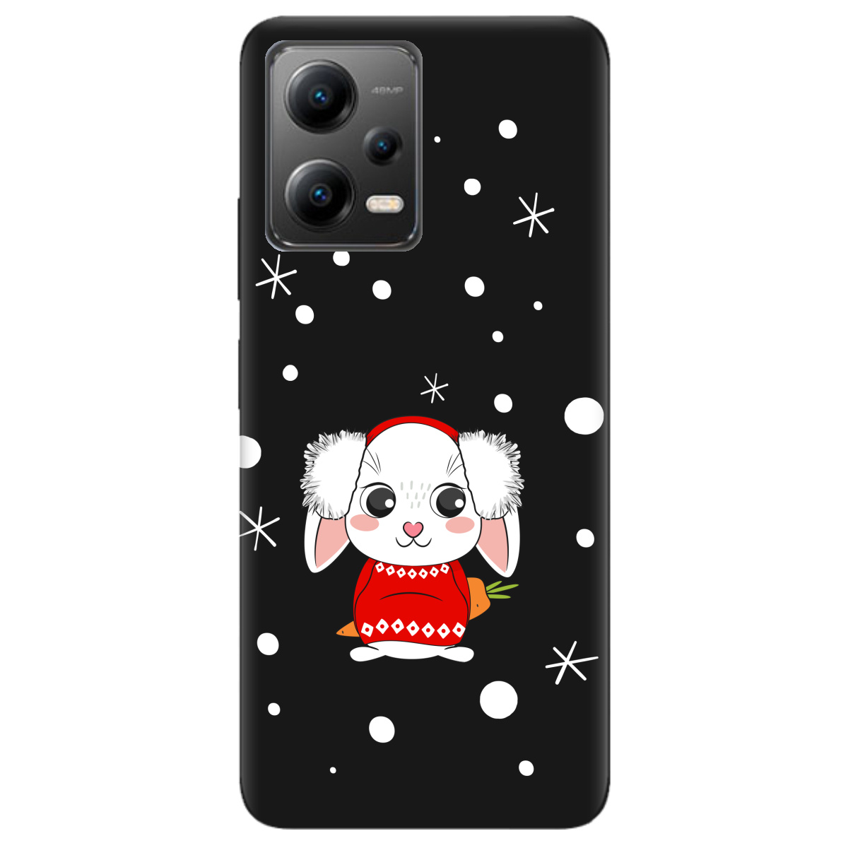 Чохол для Xiaomi Poco X5 5G чорний матовий soft touch My bunny - фото 1 - Чохли для телефонів