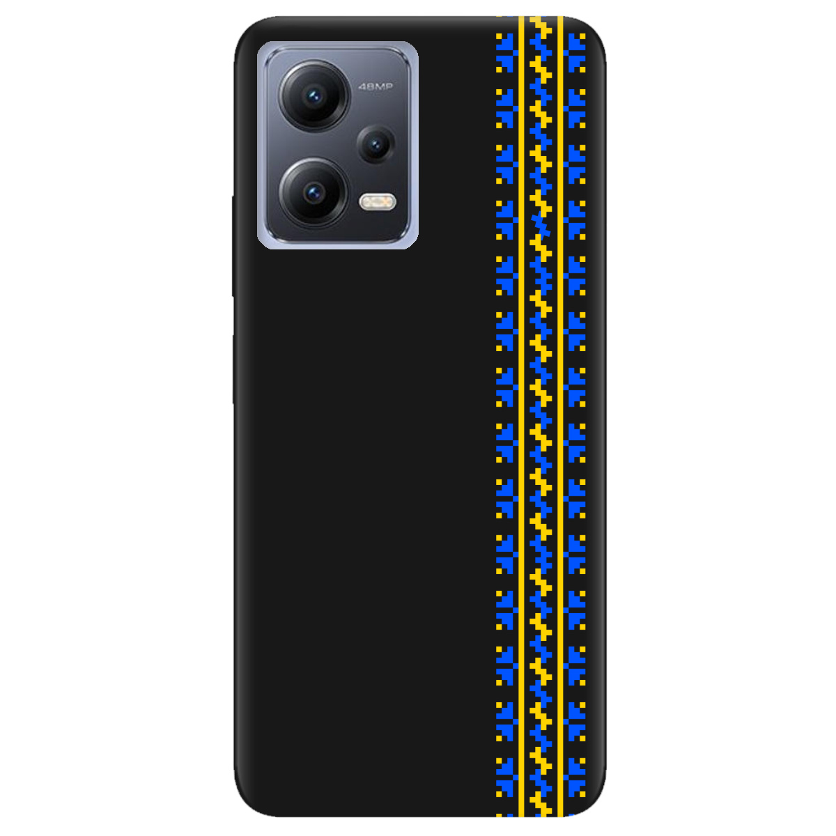 Чехол для Xiaomi Redmi Note 12 5G черный матовый soft touch Embroidery - фото 1 - Чехлы для телефонов