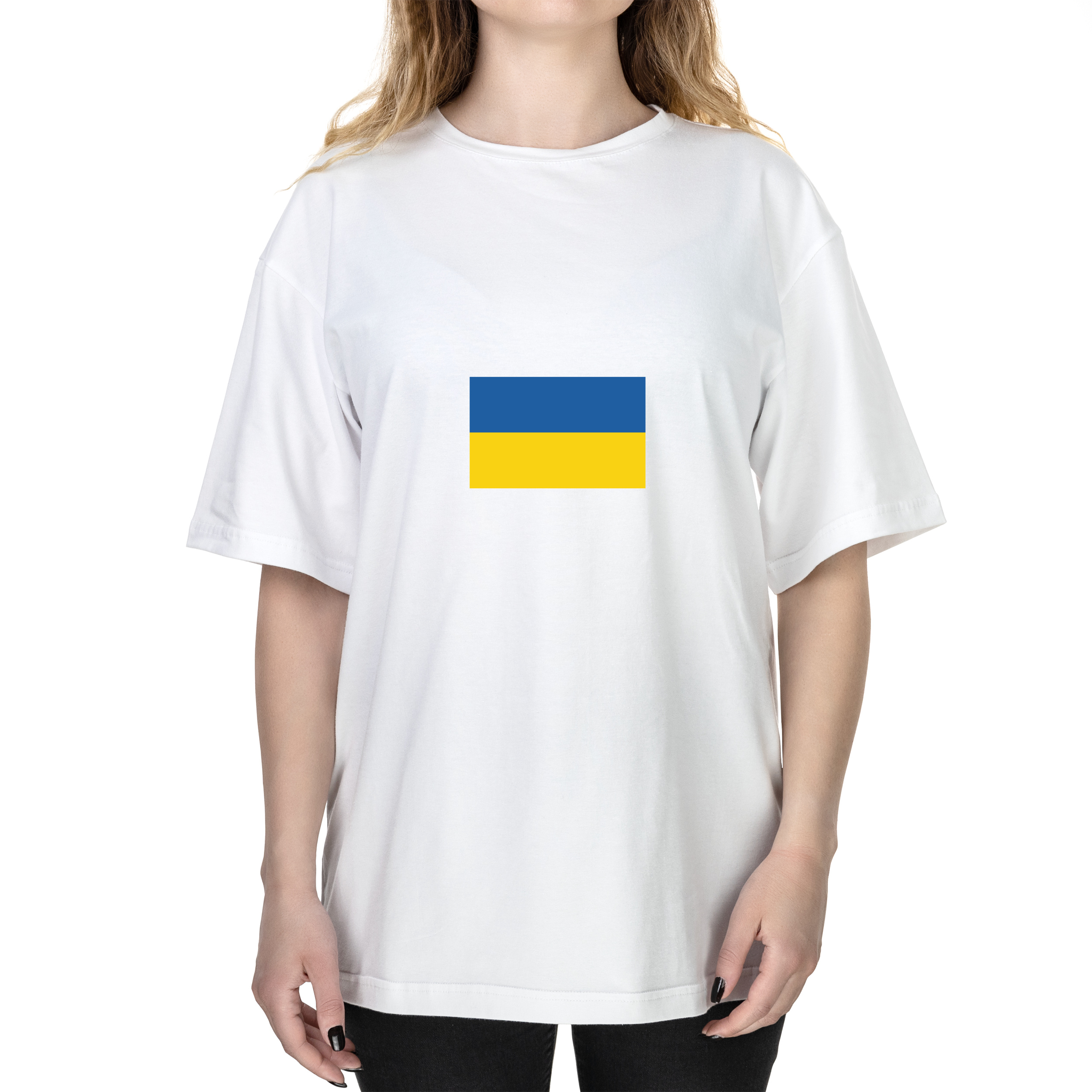 Футболка жіноча оверсайз біла бавовна/еластан А3 розміру UA XL - фото 1 - Футболки