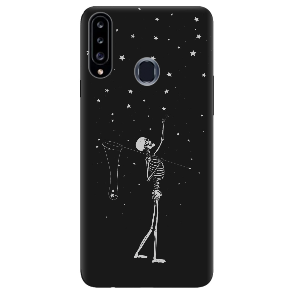 Чехол для Samsung Galaxy A20s черный матовый soft touch Stars night - фото 1 - Чехлы для телефонов