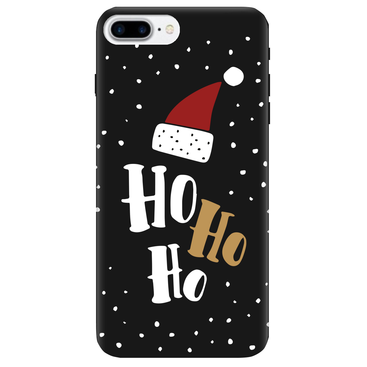 Чохол для Apple iPhone 8 Plus чорний матовий soft touch Ho-ho-ho - фото 1 - Чохли для телефонів