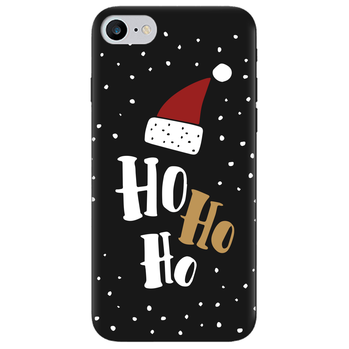 Чехол для Apple iPhone SE 2020 черный матовый soft touch Ho-ho-ho - фото 1 - Чехлы для телефонов