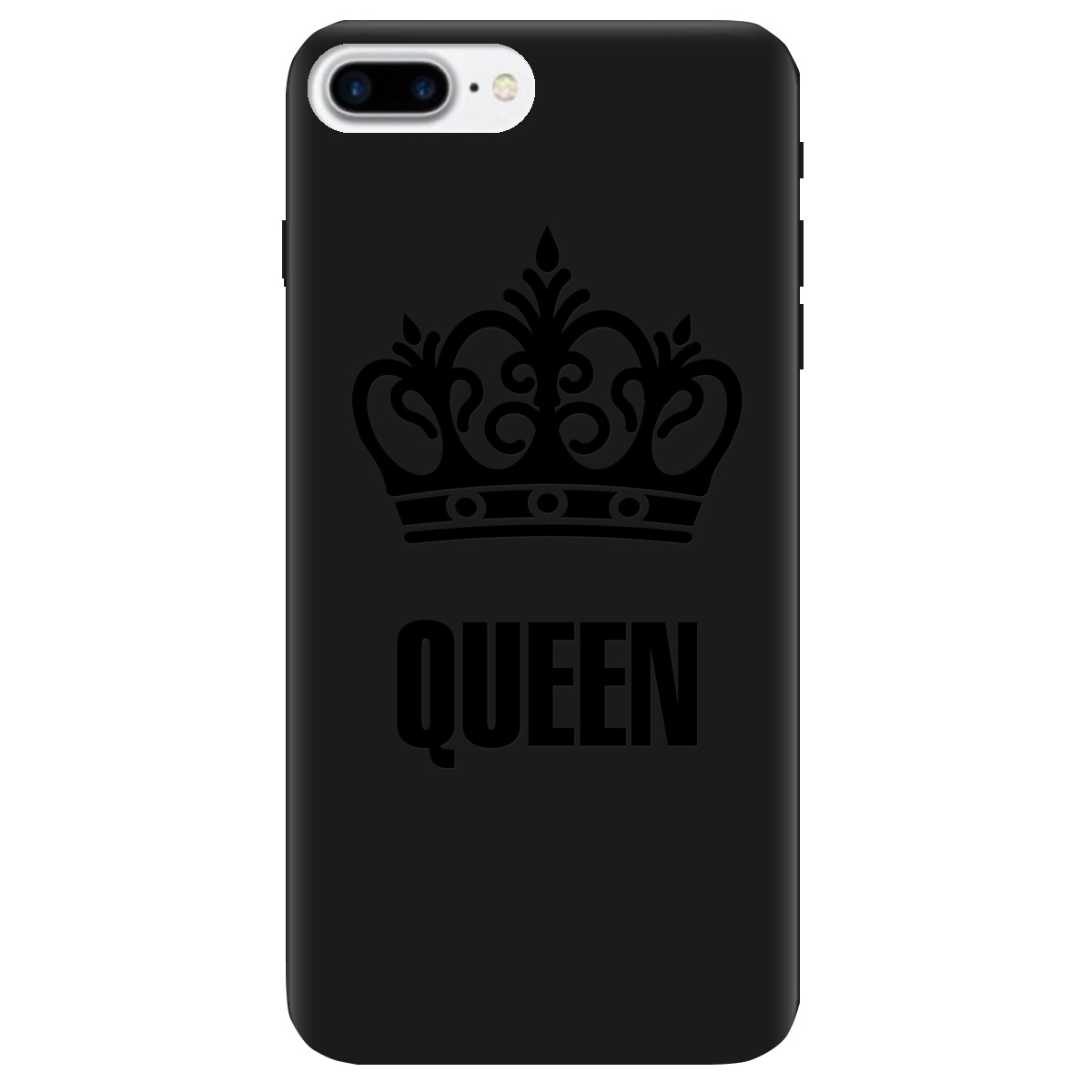Чехол для Apple iPhone 8 Plus черный матовый soft touch Queen - фото 1 - Чехлы для телефонов