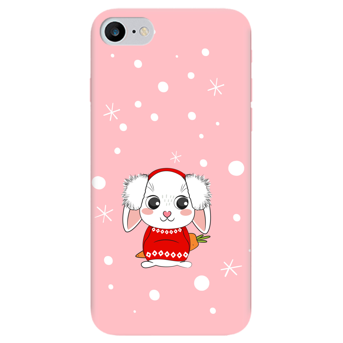 Чохол для Apple iPhone 7 ніжно-рожевий матовий soft touch My bunny - фото 1 - Чохли для телефонів