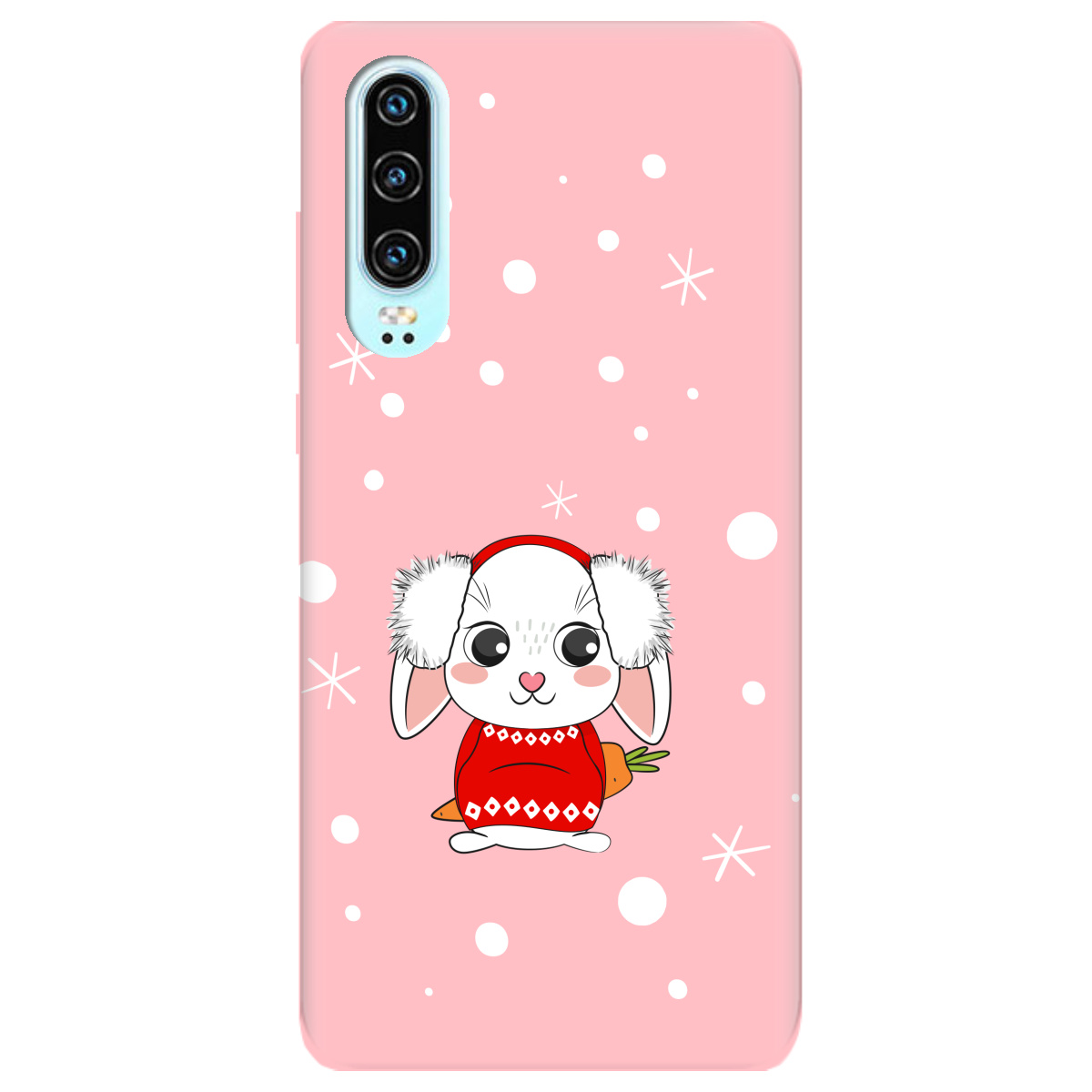 Чохол для Huawei P30 ніжно-рожевий матовий soft touch My bunny - фото 1 - Чохли для телефонів