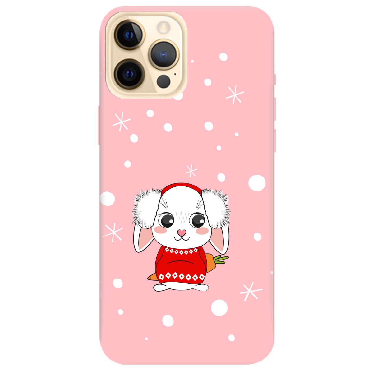 Чохол для Apple iPhone 12 Pro ніжно-рожевий матовий soft touch My bunny - фото 1 - Чохли для телефонів