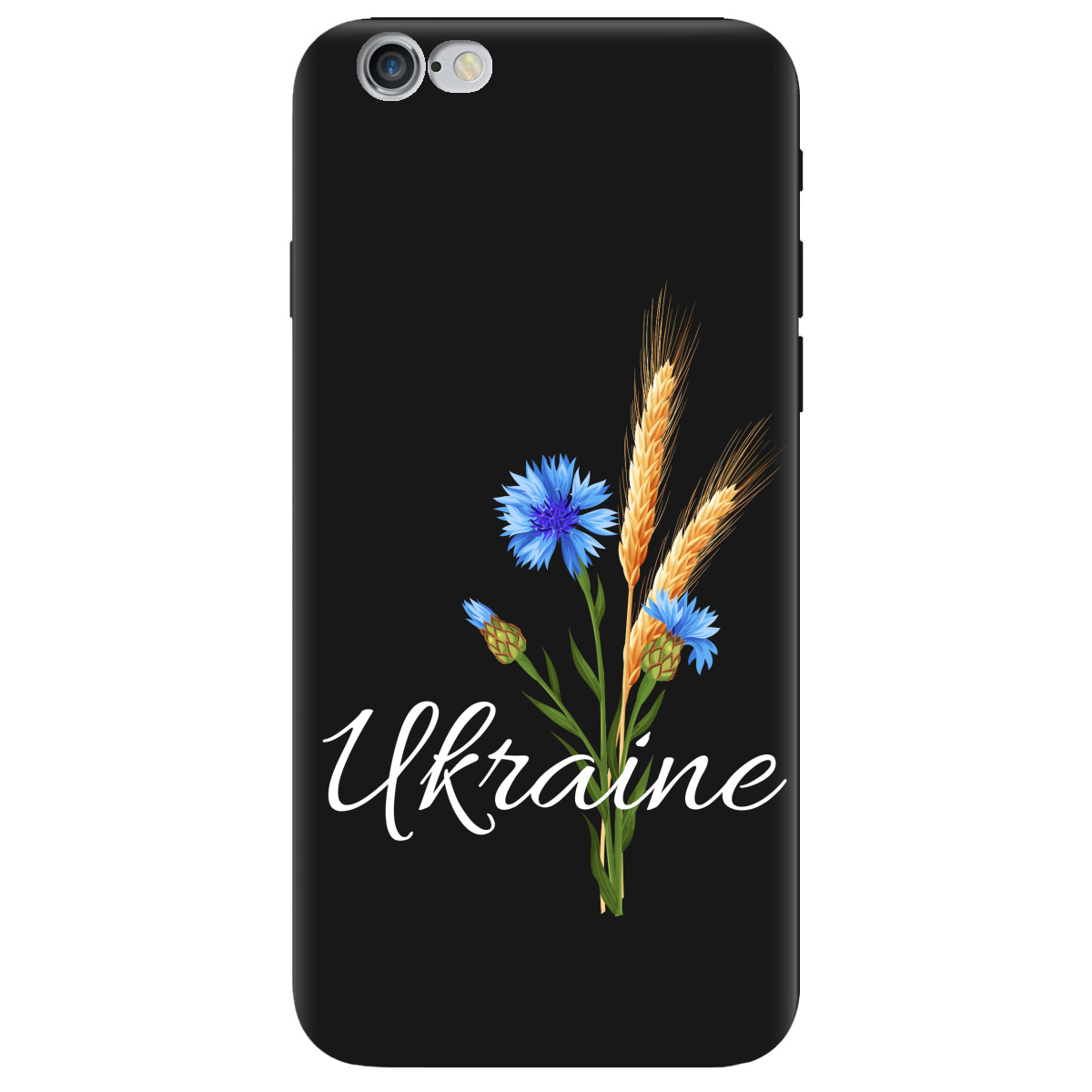 Чехол для Apple iPhone 6 / 6S черный матовый soft touch Незалежна Україна - фото 1 - Чехлы для телефонов