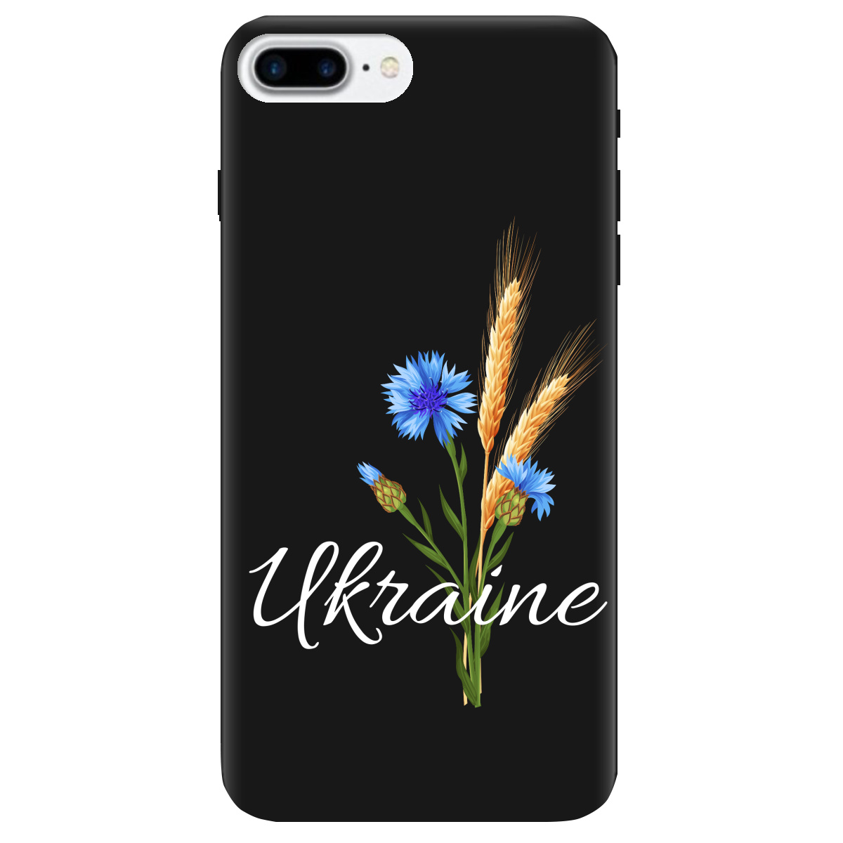 Чехол для Apple iPhone 7 Plus черный матовый soft touch Незалежна Україна - фото 1 - Чехлы для телефонов