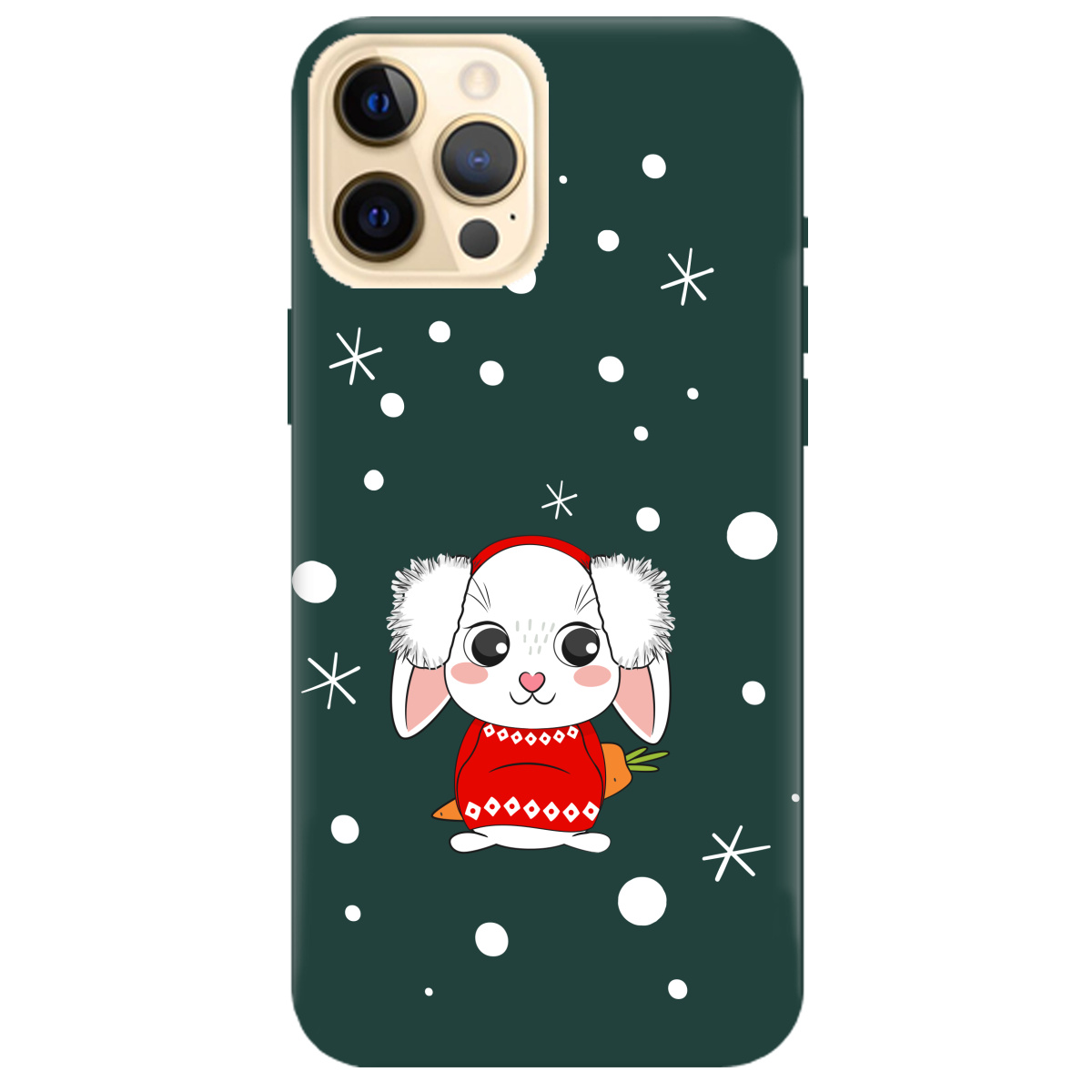 Чохол для Apple iPhone 12 Pro темно-зелений матовий soft touch My bunny - фото 1 - Чохли для телефонів