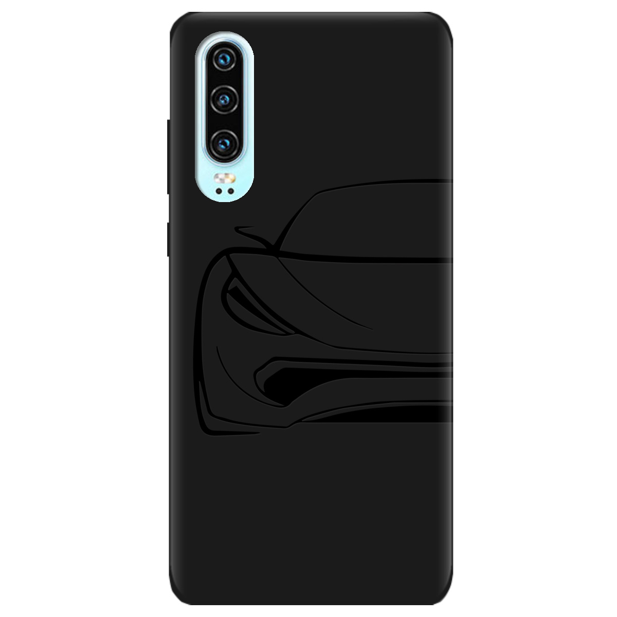 Чехол для Huawei P30 черный матовый soft touch Sport Car - фото 1 - Чехлы для телефонов