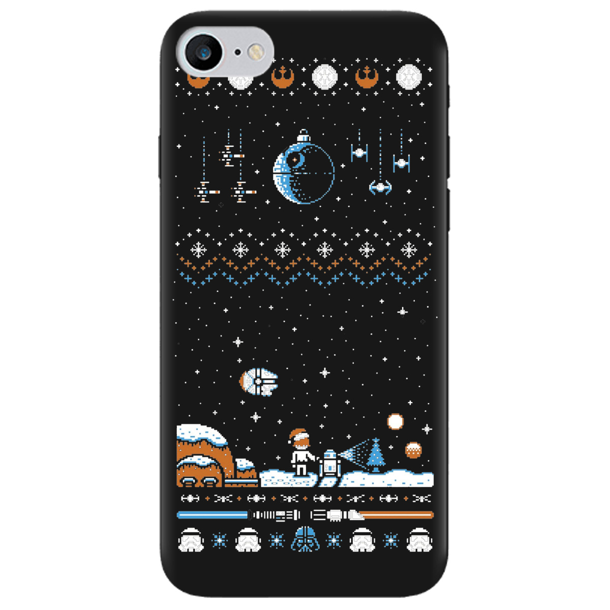 Чохол для Apple iPhone SE 2020 чорний матовий soft touch Star wars - фото 1 - Чохли для телефонів