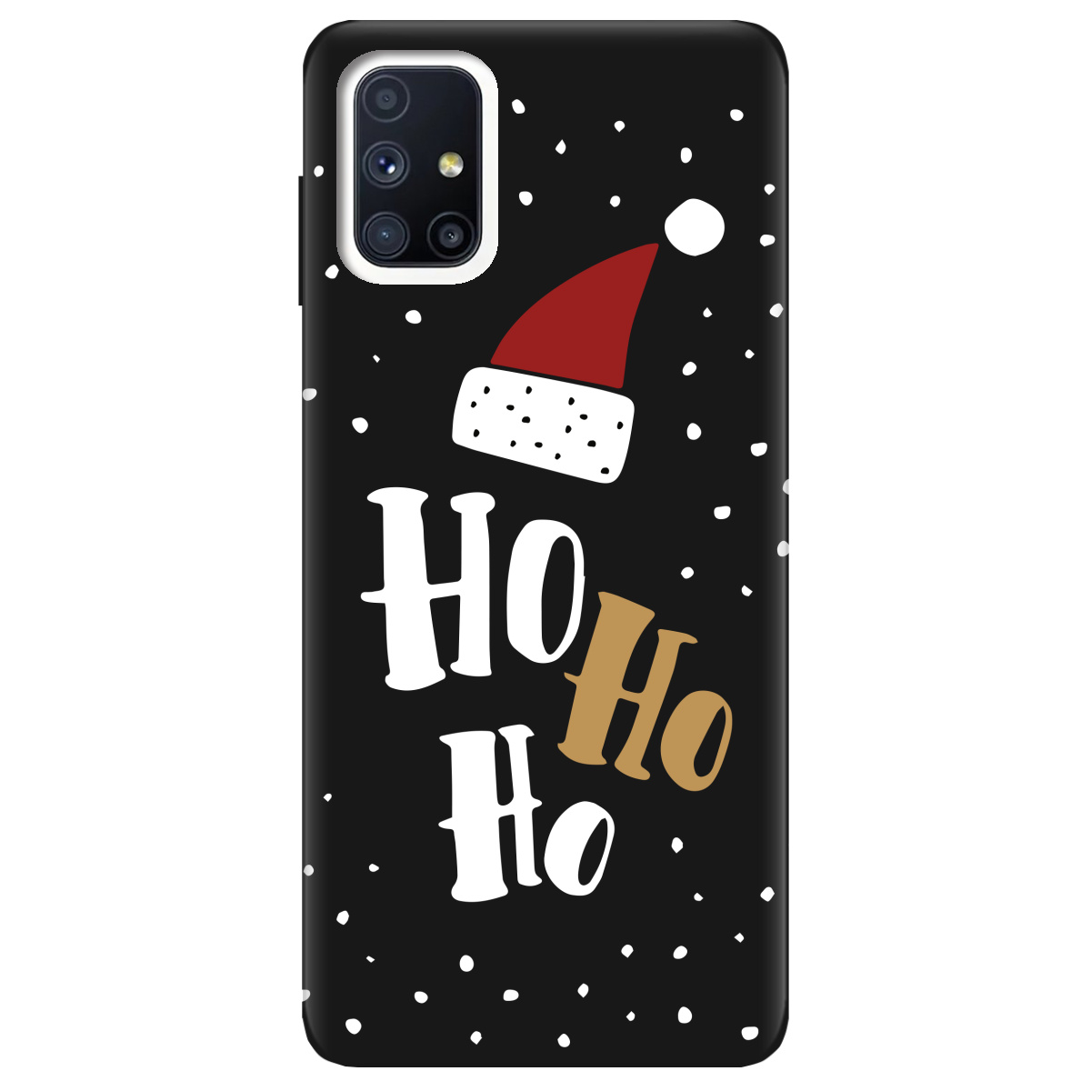 Чехол для Samsung Galaxy M51 черный матовый soft touch Ho-ho-ho - фото 1 - Чехлы для телефонов