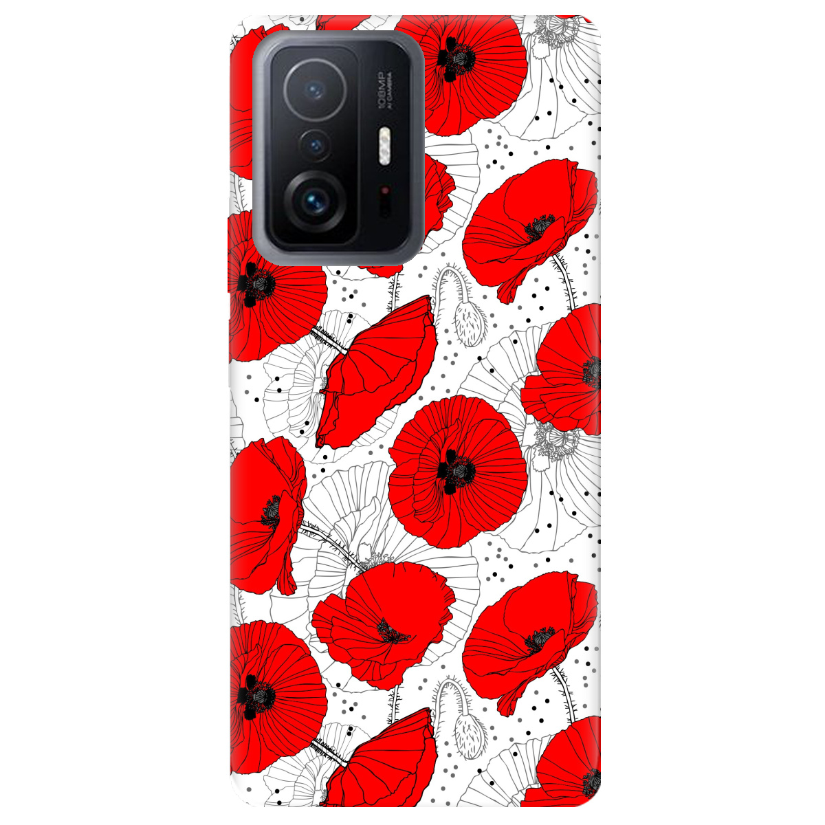 Чехол для Xiaomi 11T Red flower - фото 1 - Чехлы для телефонов