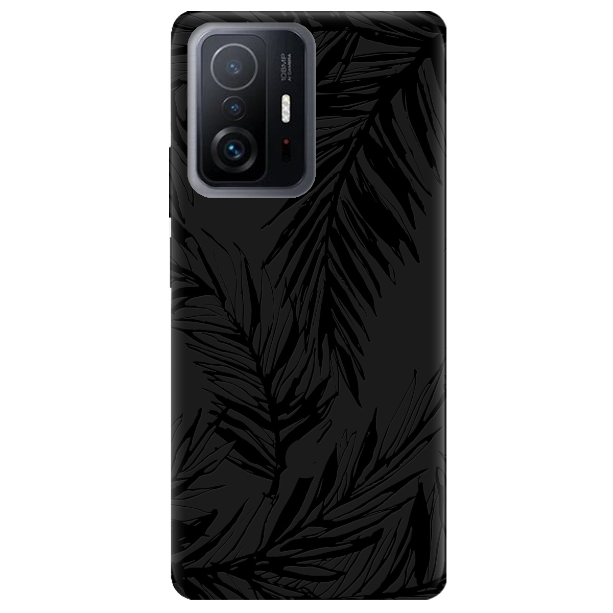Чехол для Xiaomi 11T черный матовый soft touch Tropics - фото 1 - Чехлы для телефонов