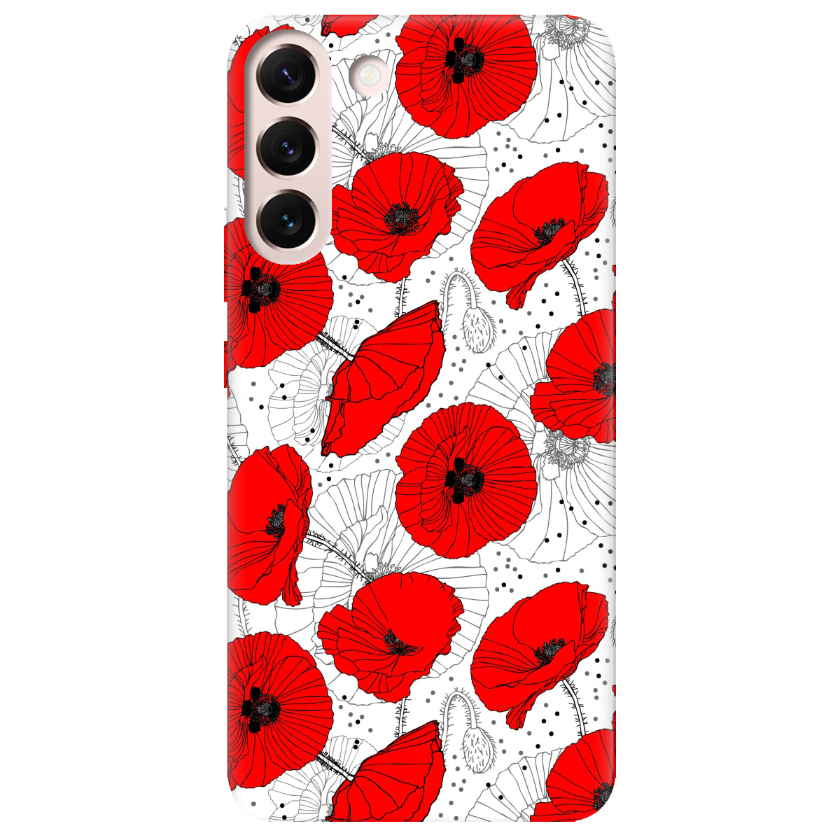 Чехол для Samsung Galaxy S22 Plus Red flower - фото 1 - Чехлы для телефонов