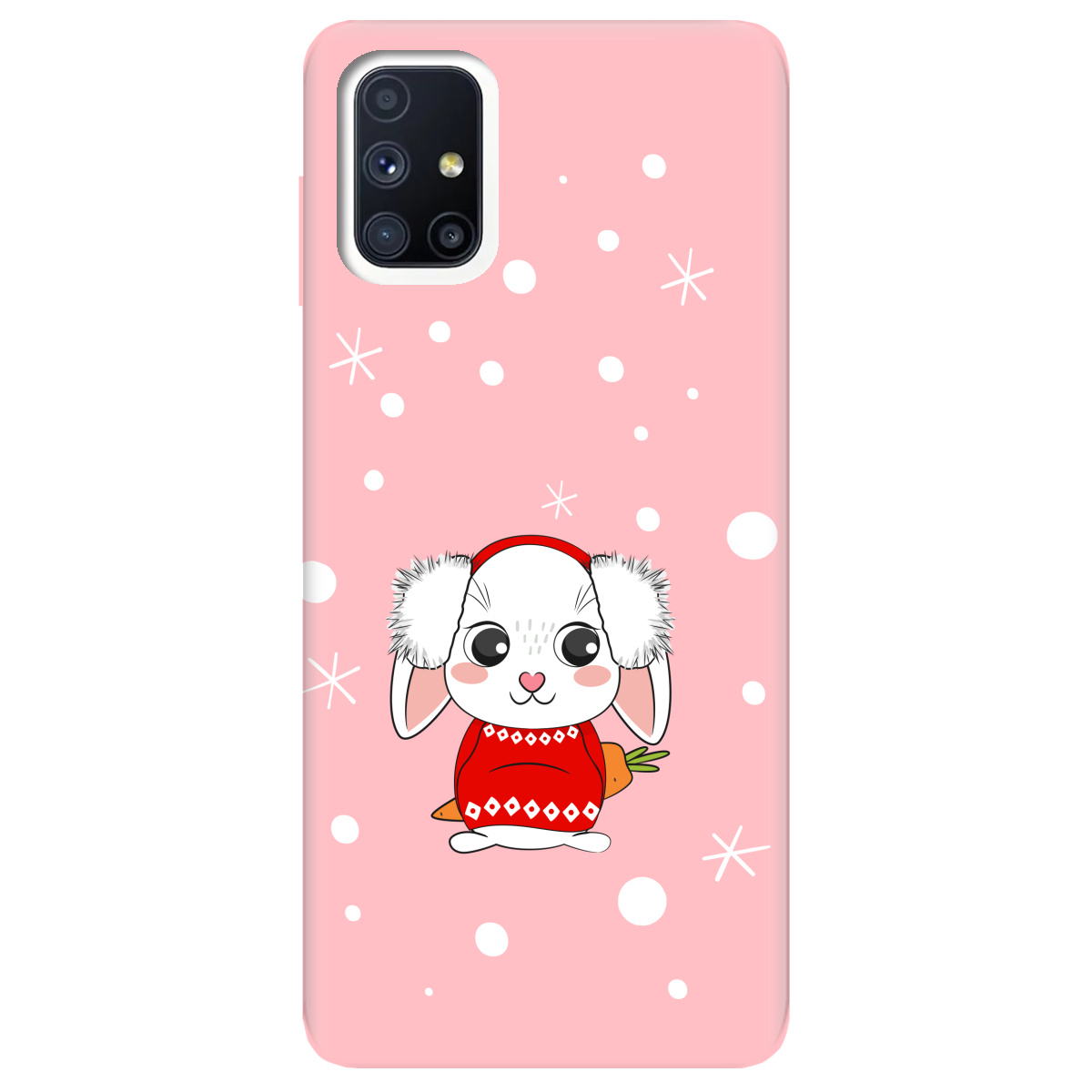 Чехол для Samsung Galaxy M51 нежно-розовый матовый soft touch My bunny - фото 1 - Чехлы для телефонов