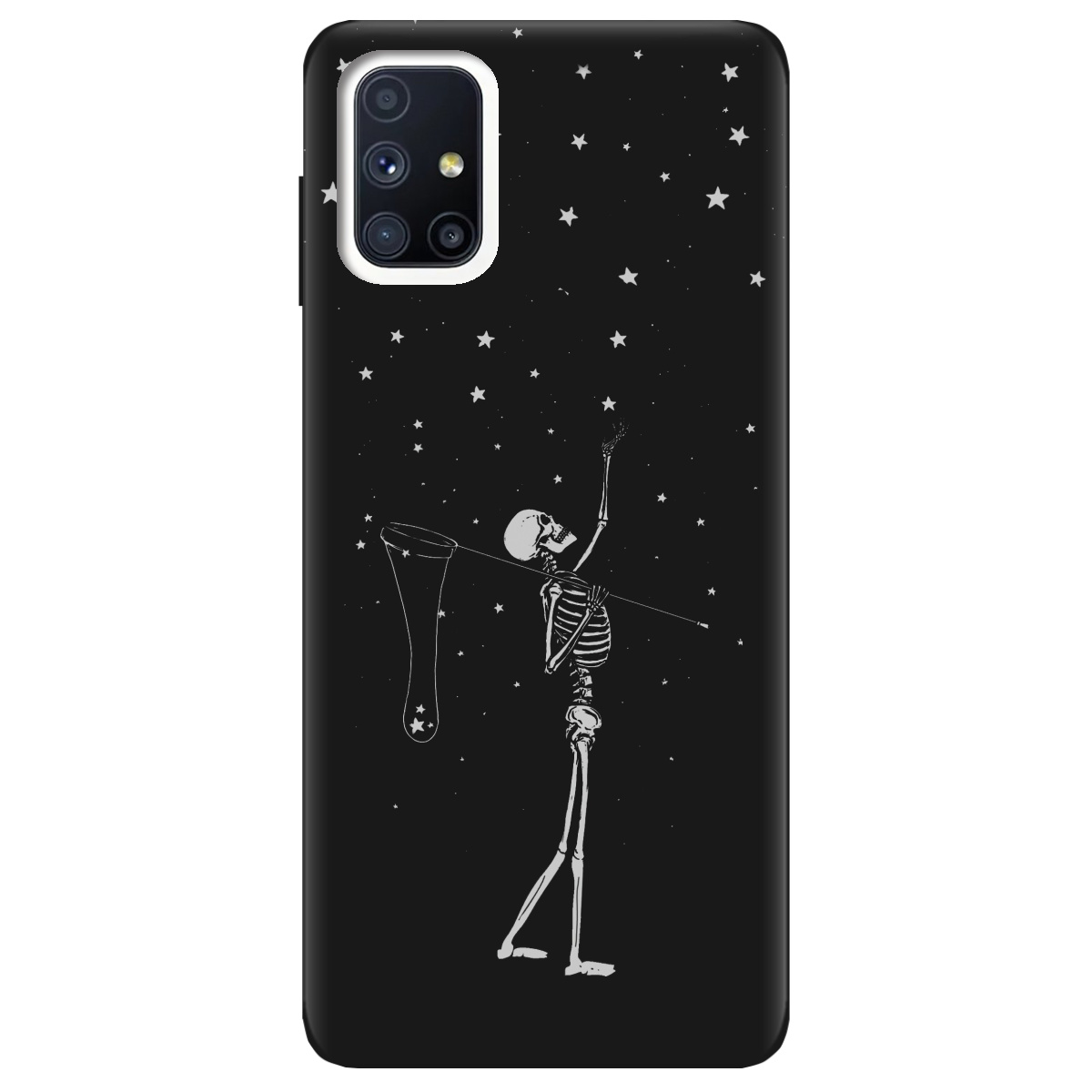 Чехол для Samsung Galaxy M51 черный матовый soft touch Stars night - фото 1 - Чехлы для телефонов