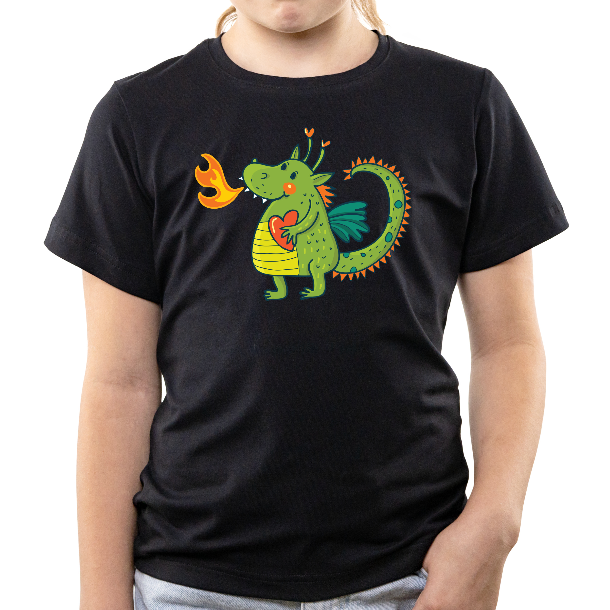 Футболка детская чёрная хлопок/эластан Drakosha 122 - фото 1 - Футболки