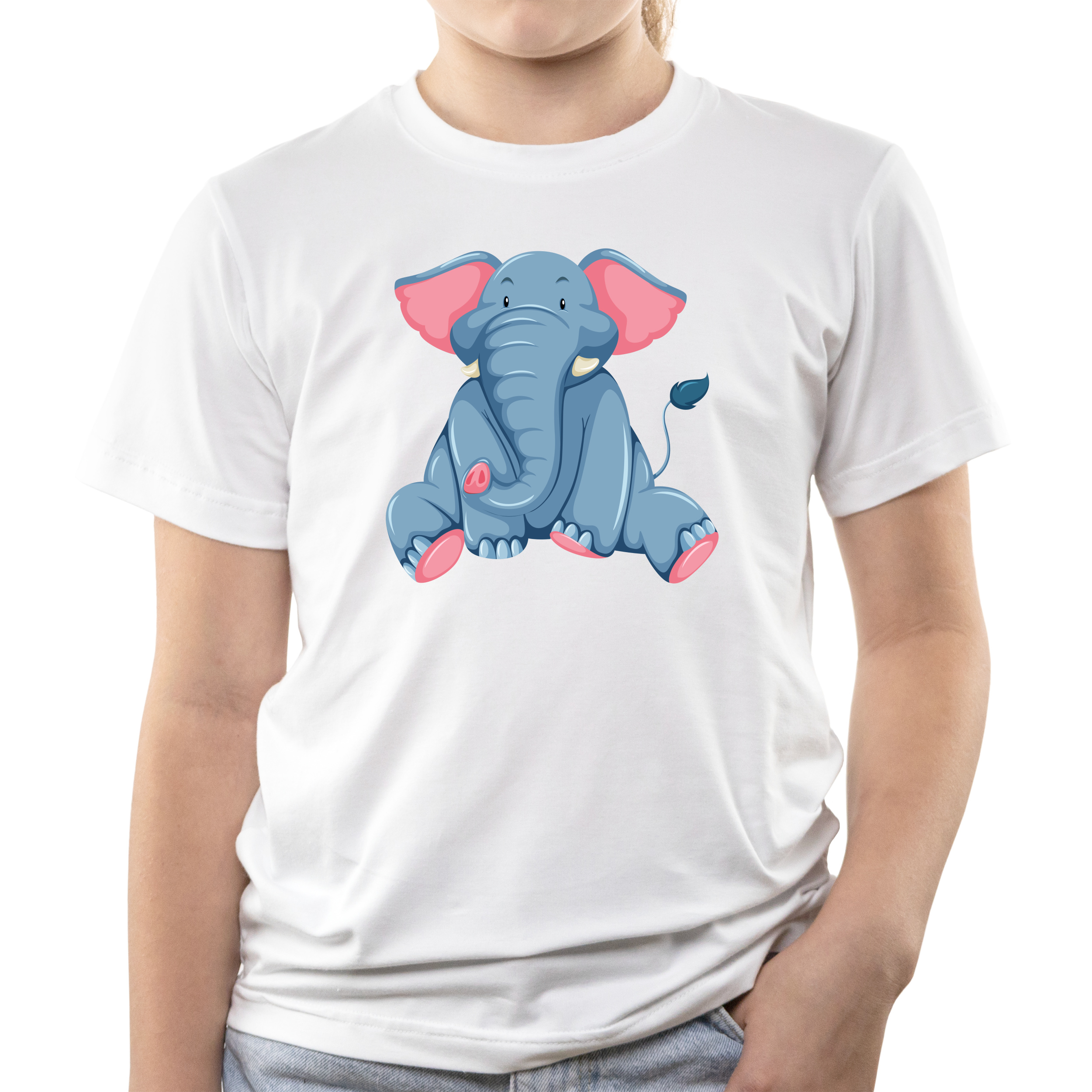 Футболка дитяча біла бавовна/еластан Elephant 116 - фото 1 - Футболки