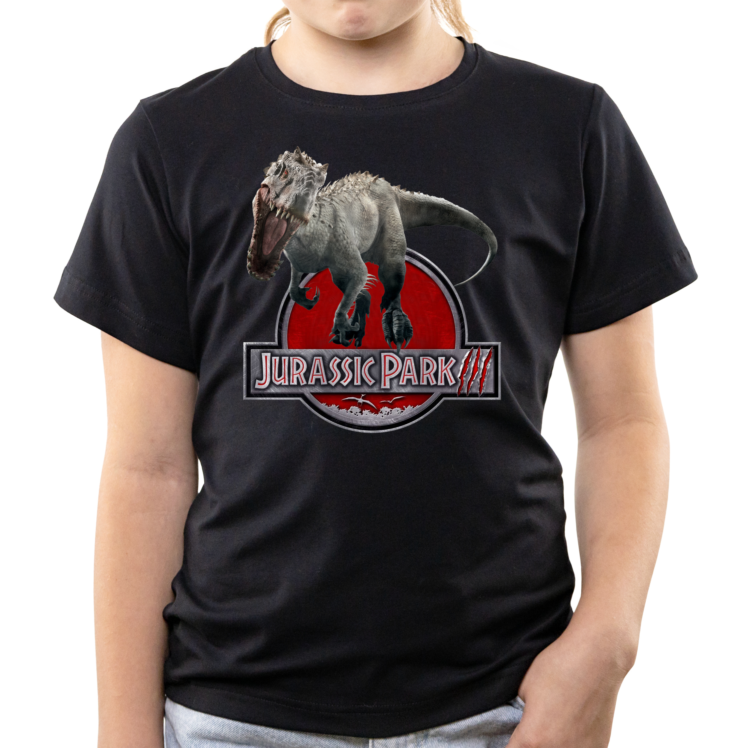 Футболка дитяча чорна бавовна/еластан Jurassic Park 116 - фото 1 - Футболки
