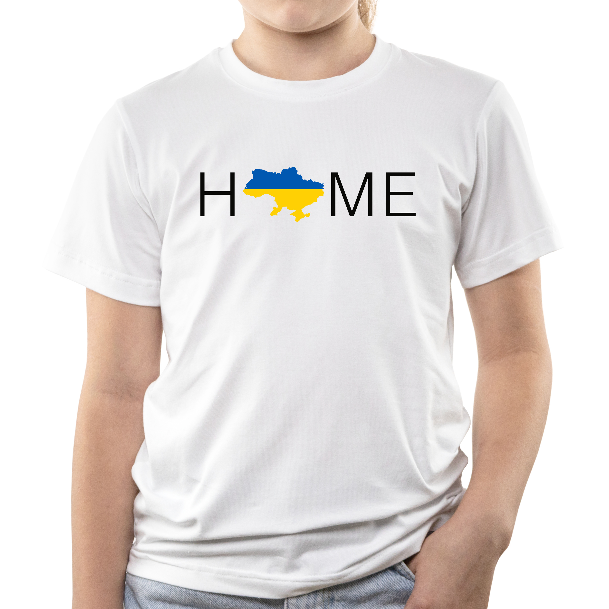 Футболка дитяча біла бавовна/еластан Home 146 - фото 1 - Футболки