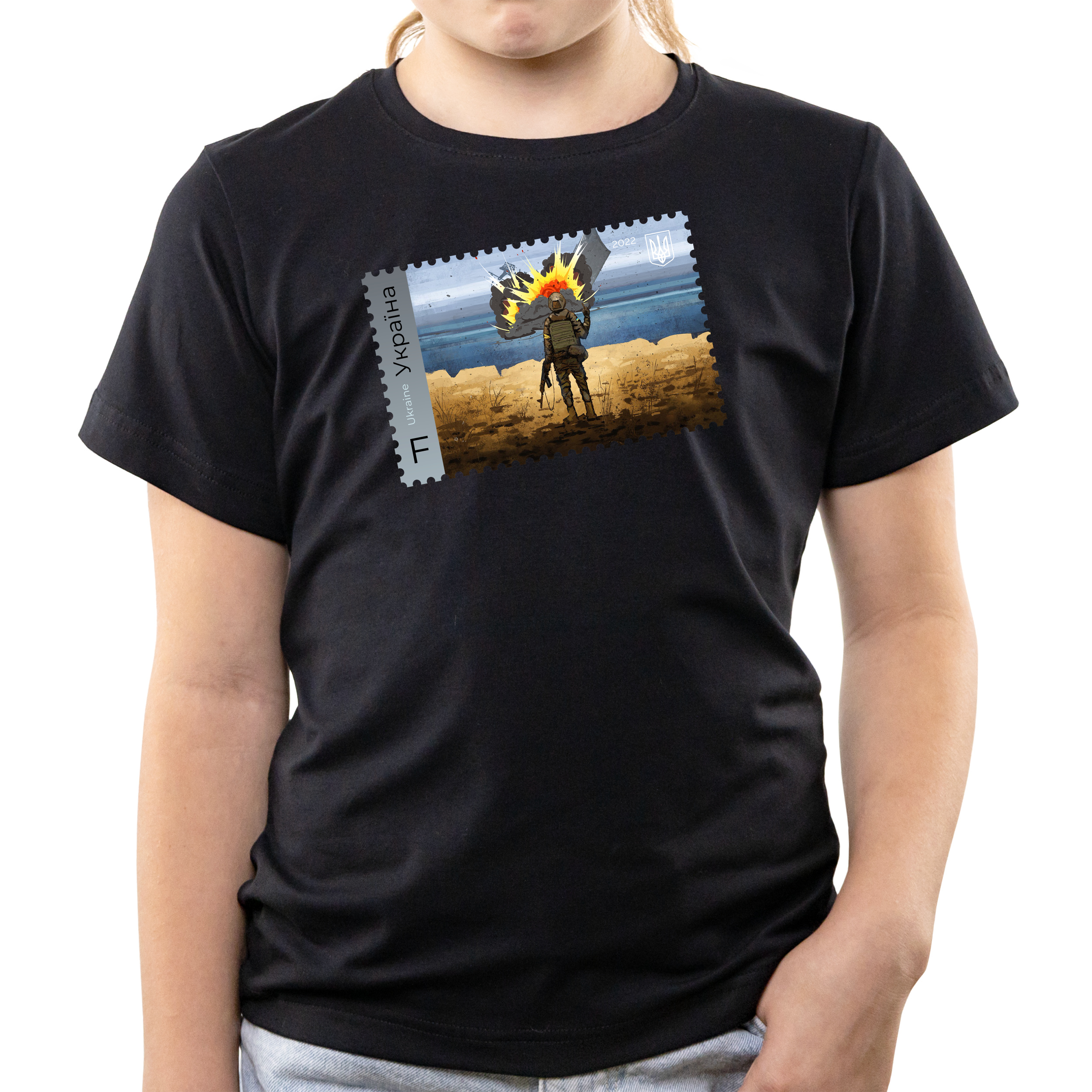 Футболка детская чёрная хлопок/эластан Марка 134 - фото 1 - Футболки