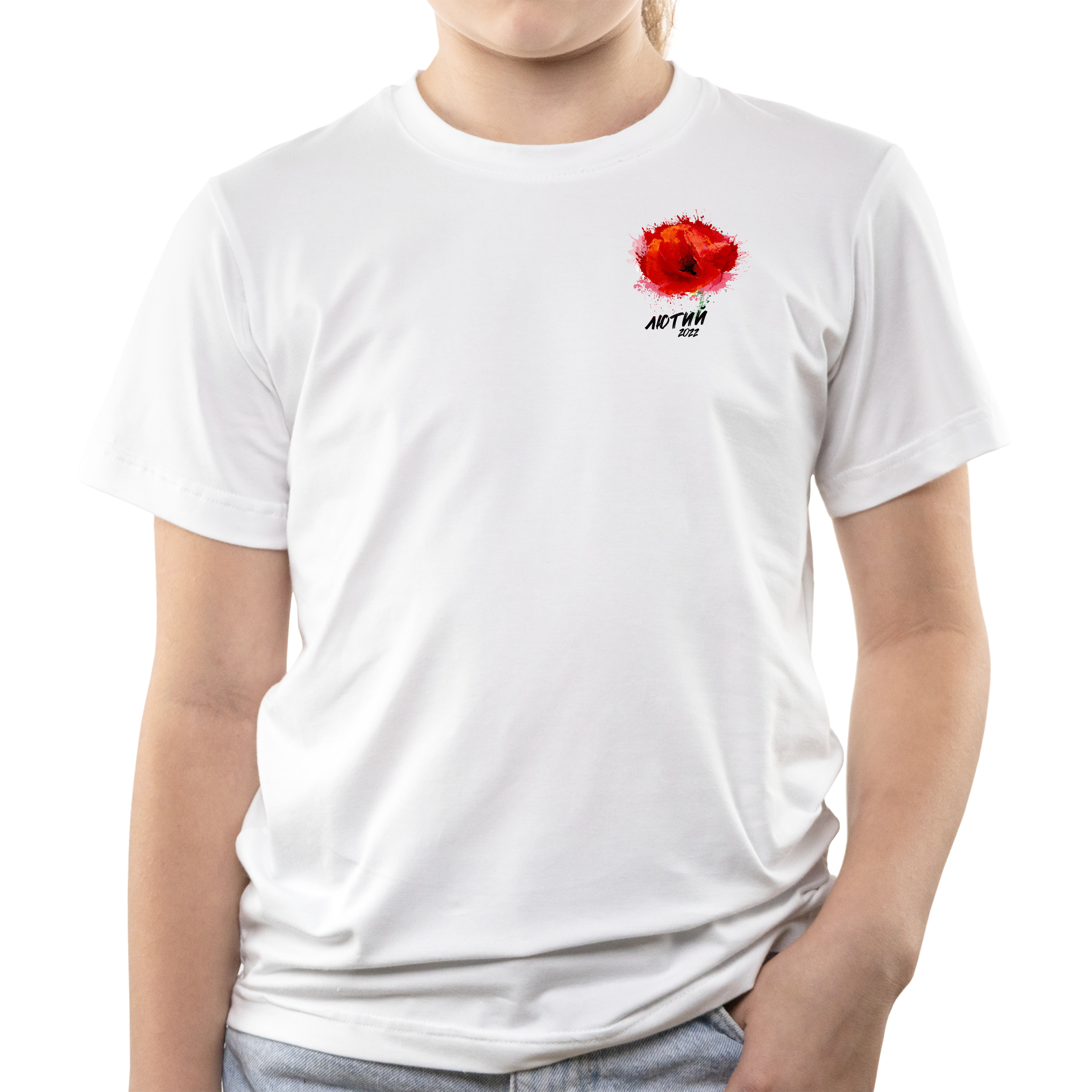 Футболка детская белая хлопок/эластан Лютий 128 - фото 1 - Футболки