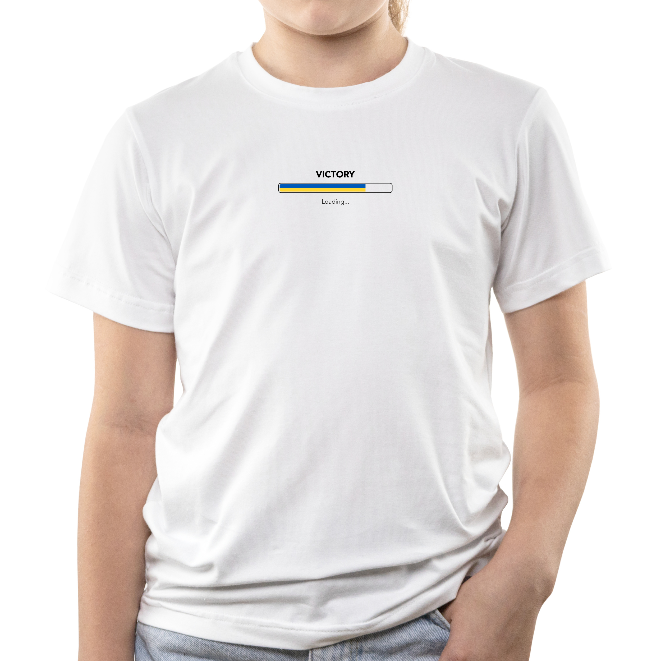 Футболка дитяча біла бавовна/еластан Victory loading 146 - фото 1 - Футболки