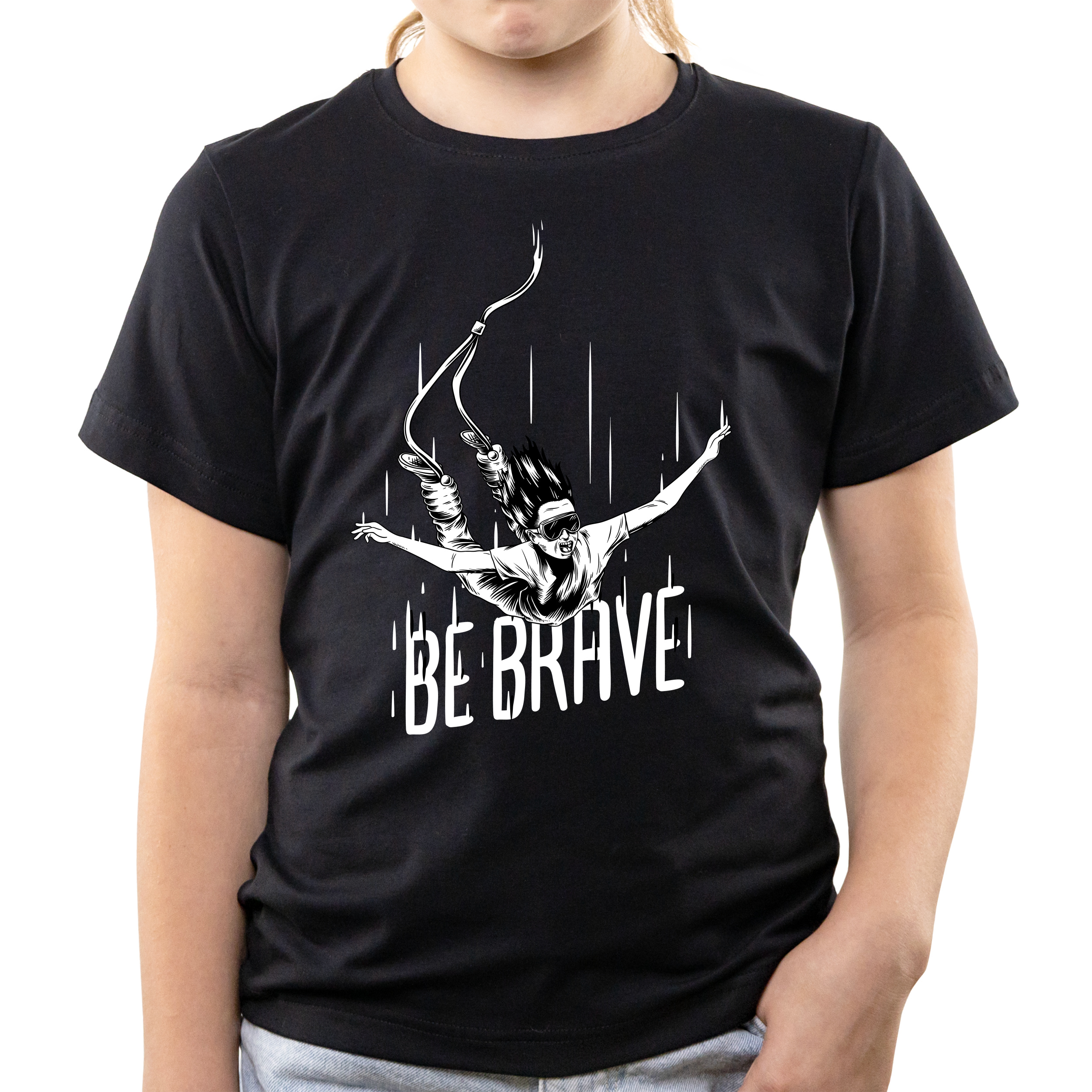 Футболка дитяча чорна бавовна/еластан light be brave 140 - фото 1 Футболка дитяча чорна бавовна/еластан light be brave 140 - фото 1 - Футболки