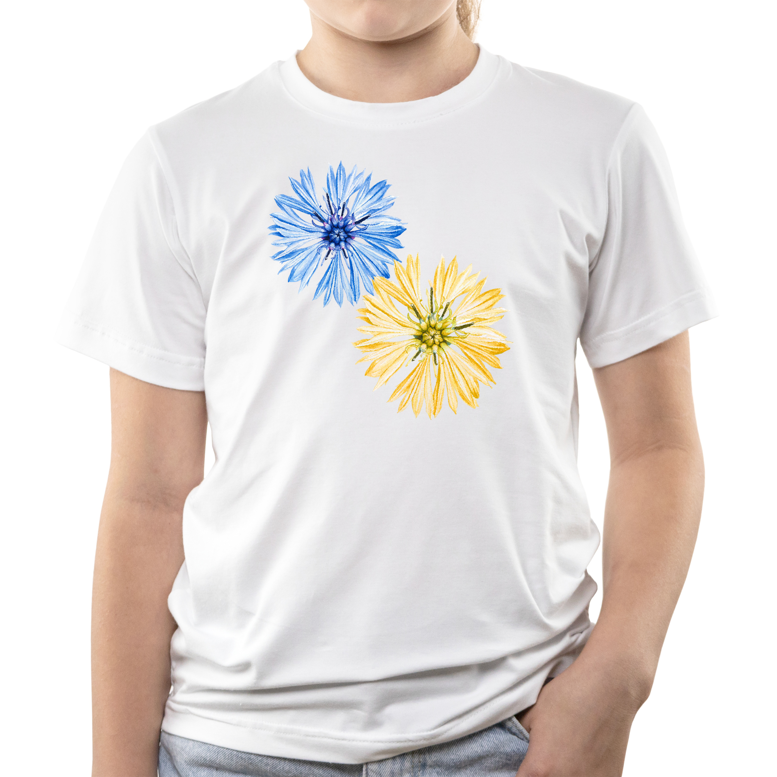 Футболка детская белая хлопок/эластан Cornflower 152 - фото 1 - Футболки