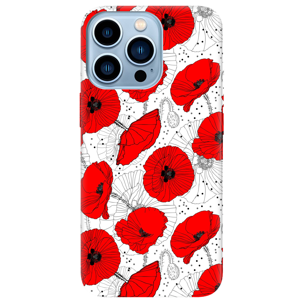 Чехол для Apple iPhone 13 Pro Max Red flower - фото 1 - Чехлы для телефонов